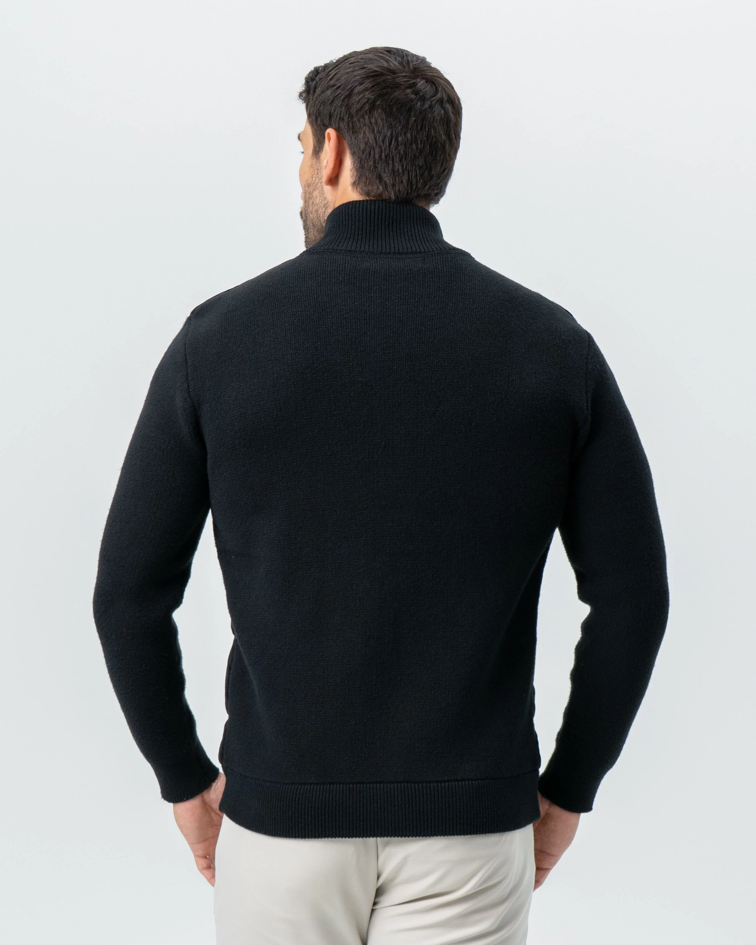 Corduroy Knit Zip Jacket - Black - Image 4