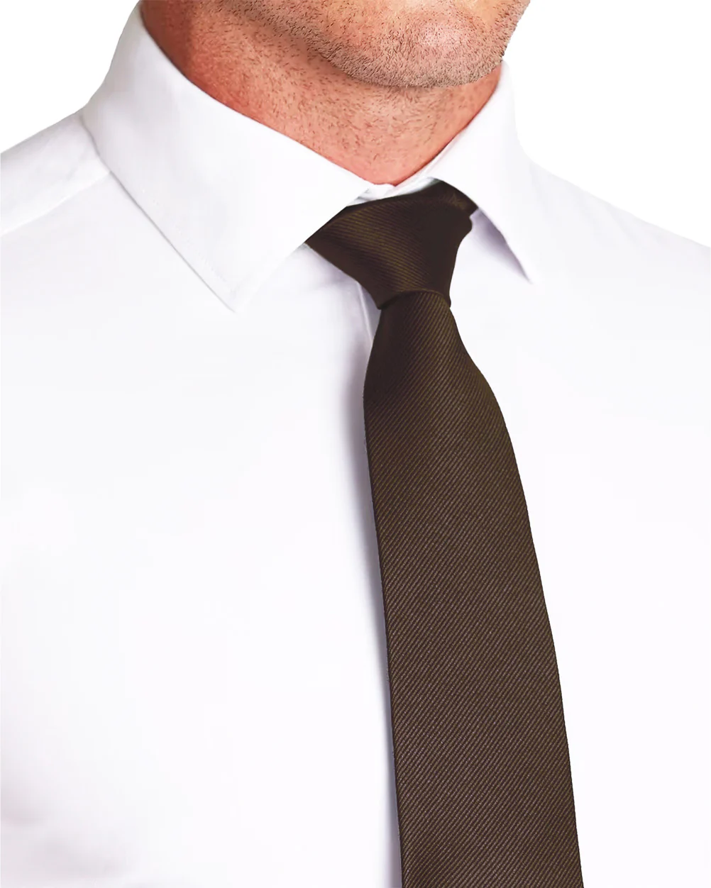 Dark Brown Woven Silk Tie - Image 2