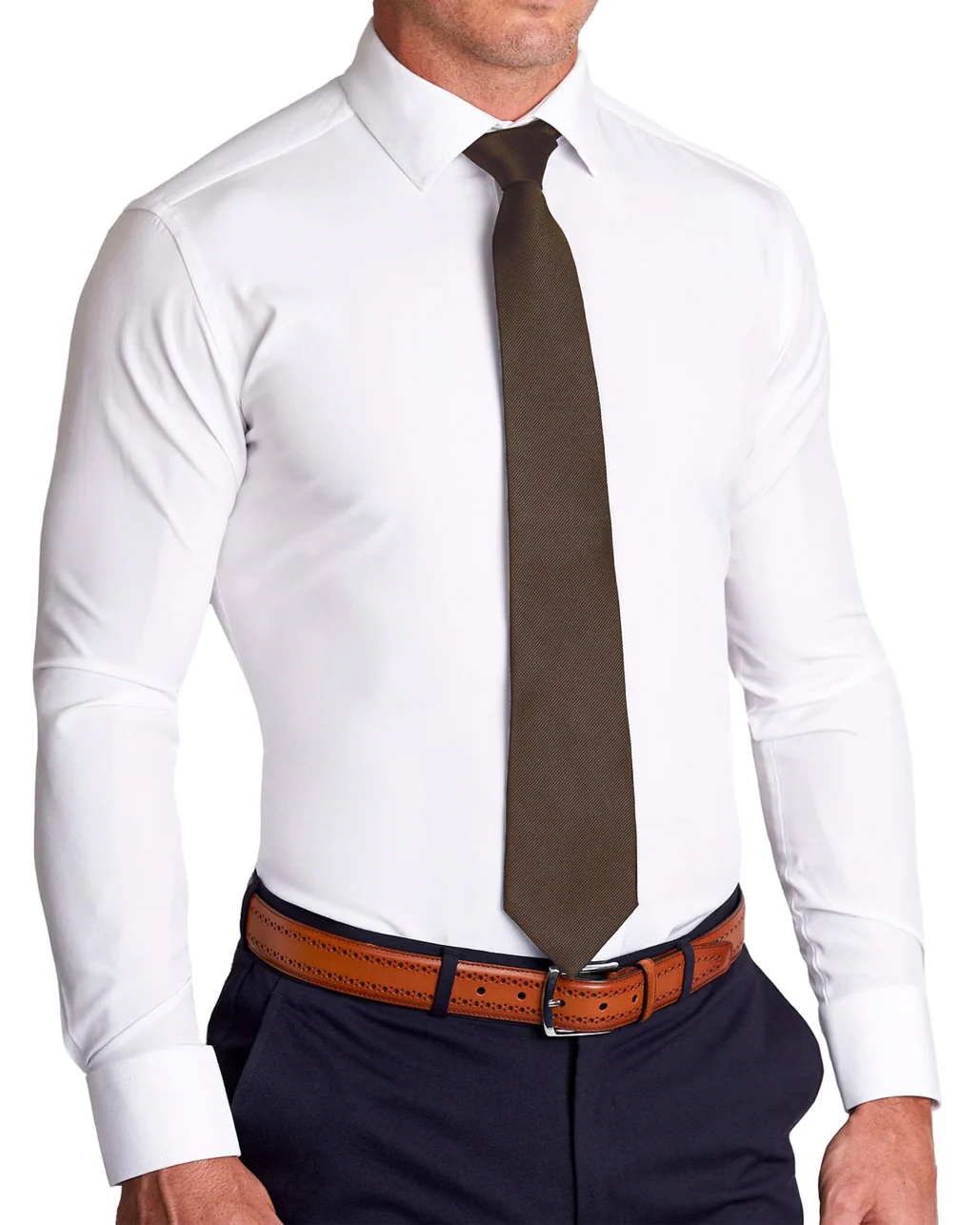 Dark Brown Woven Silk Tie - Image 3