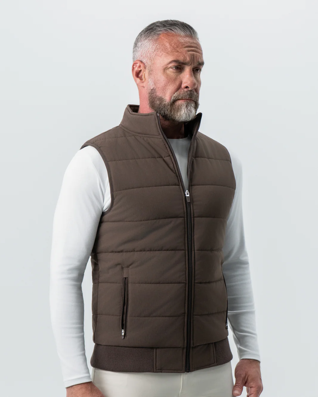 Down Vest - Brown - Image 2