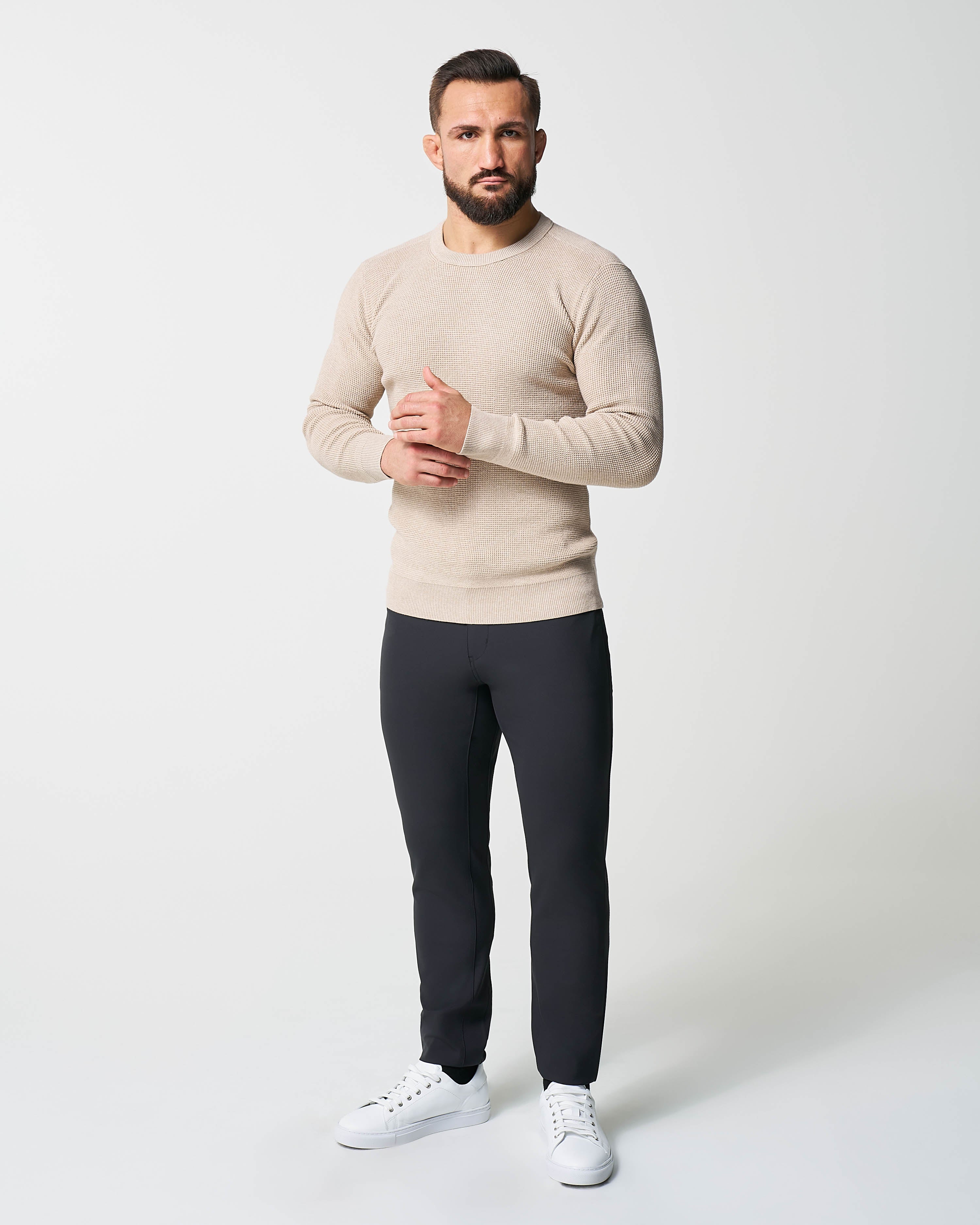 Heavy Knit Crewneck - Tan - Image 5