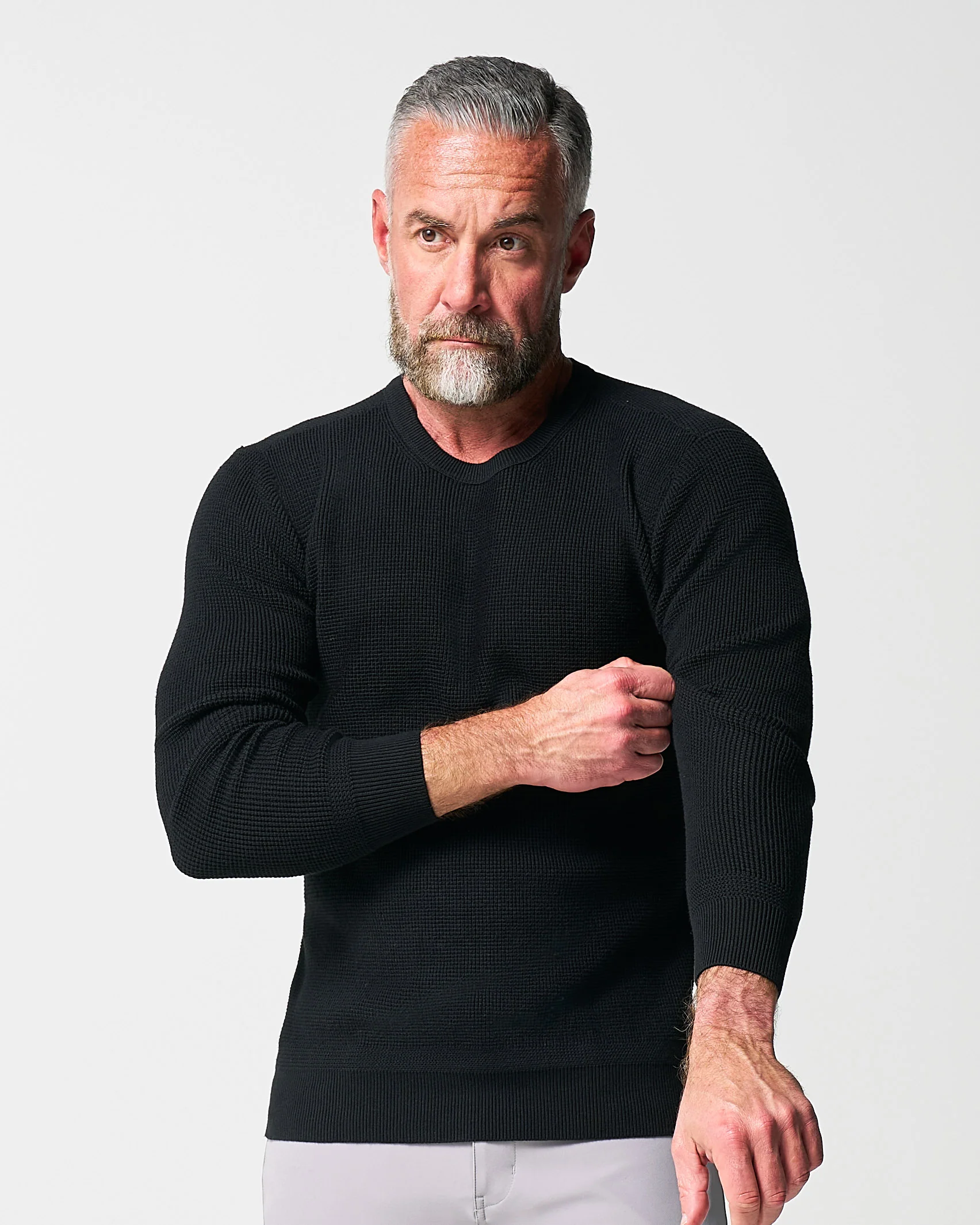 Heavy Knit Crewneck - Black - Image 4