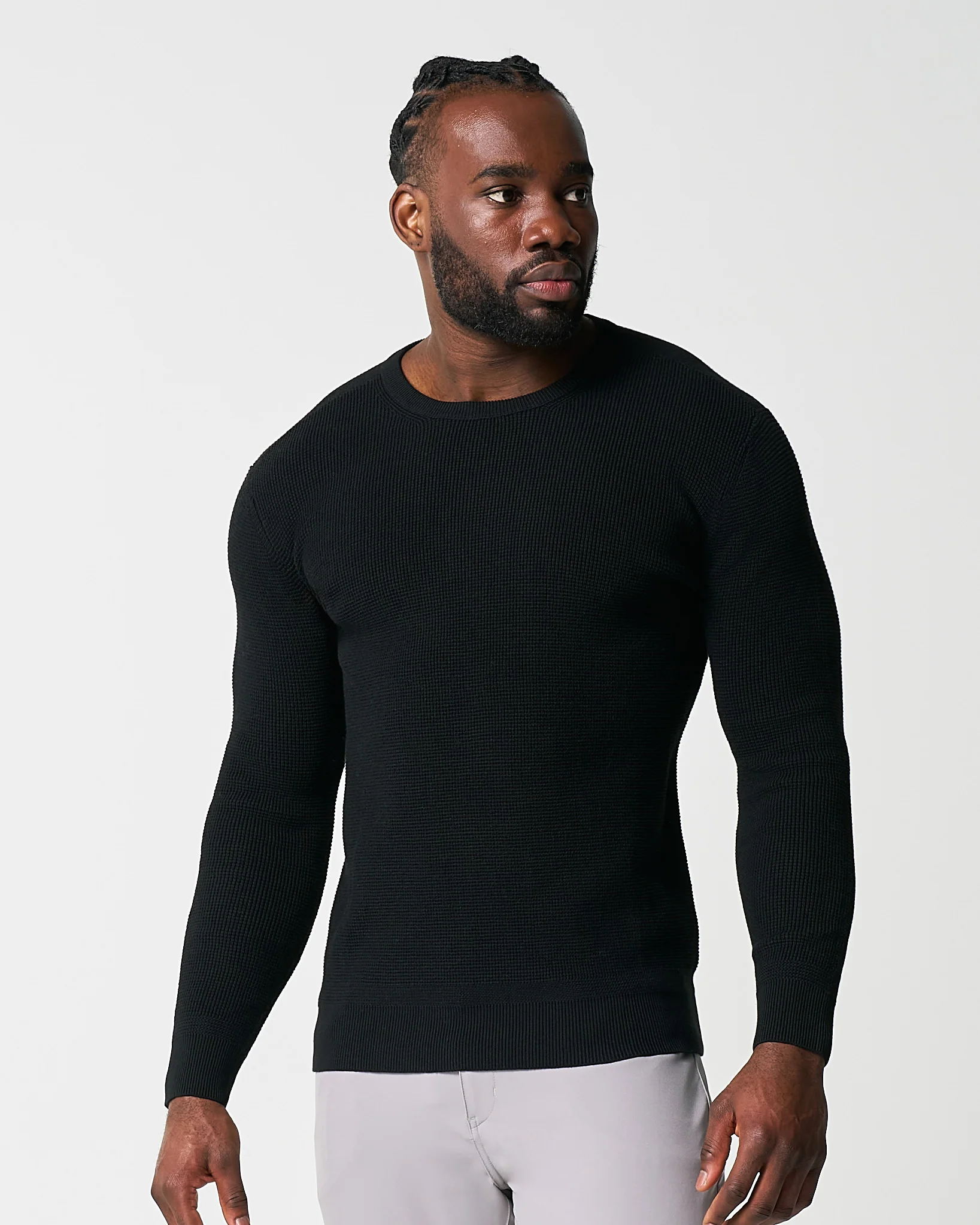 Heavy Knit Crewneck - Black - Image 5