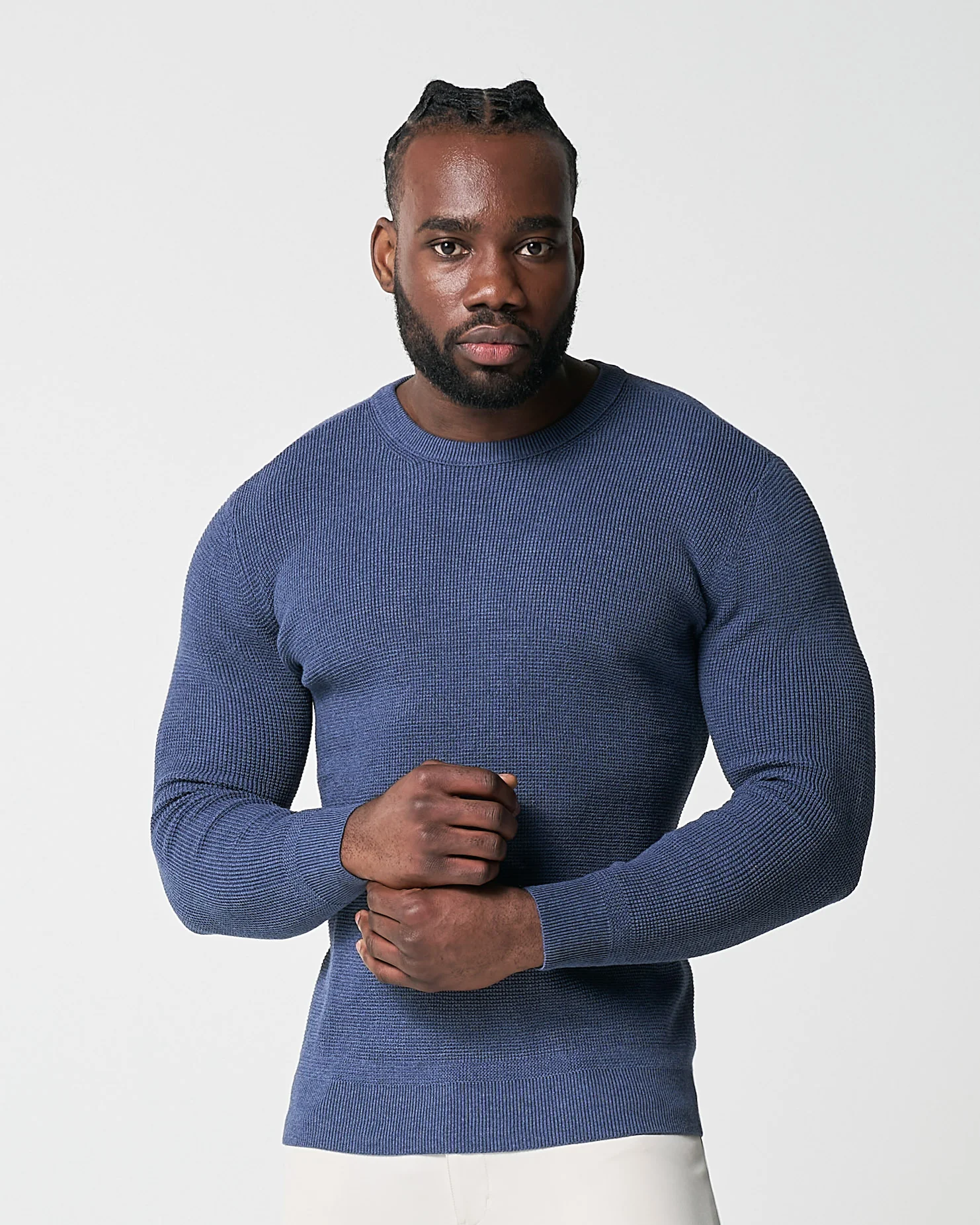 Heavy Knit Crewneck  - Navy - Image 3