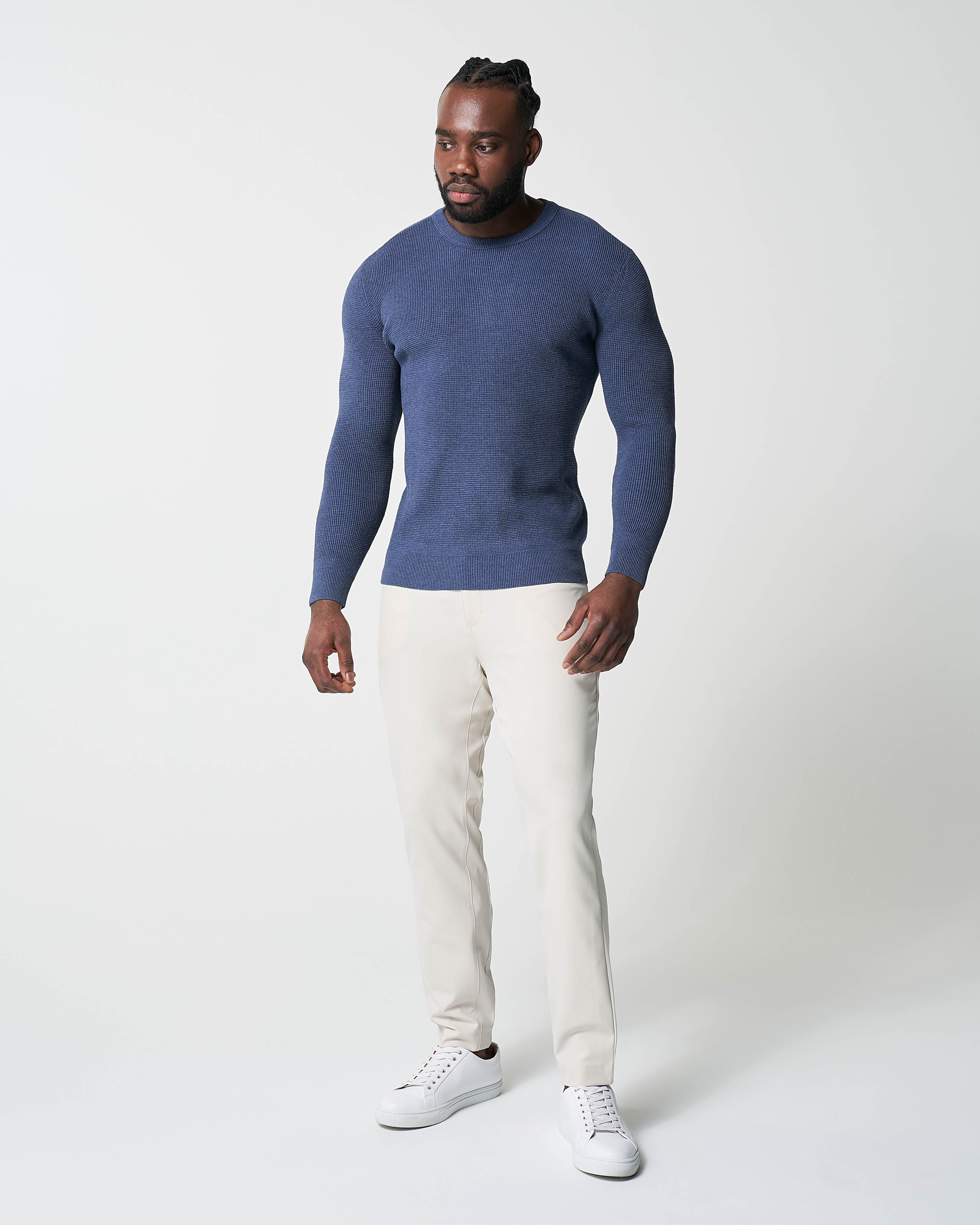 Heavy Knit Crewneck  - Navy - Image 4