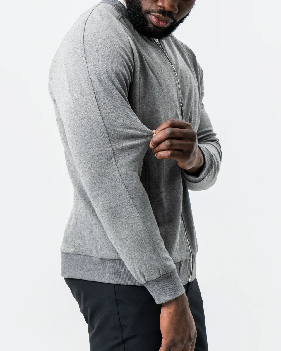 Knit Stretch Bomber - Grey - Image 2