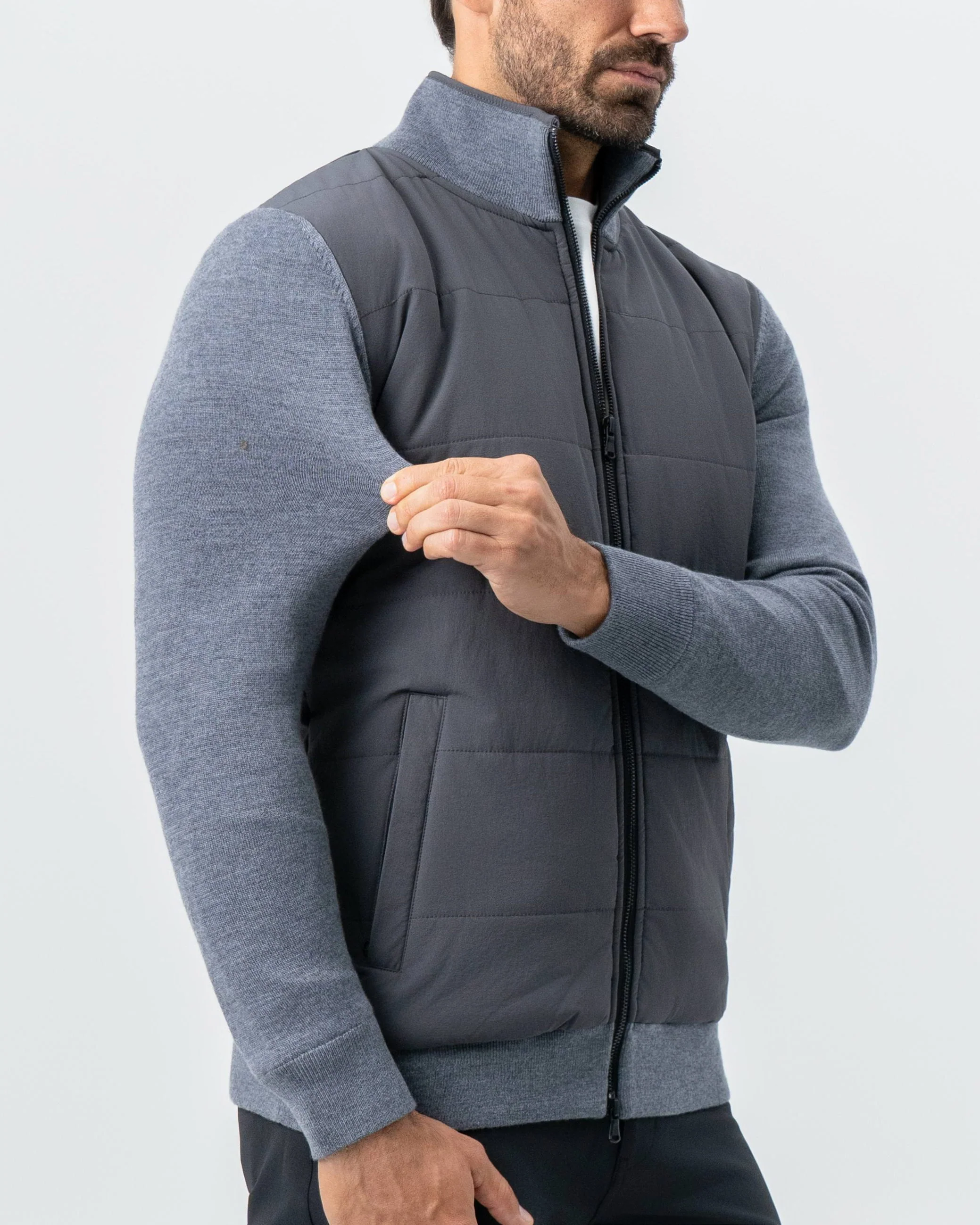 Knit Zip Jacket - Grey - Image 3