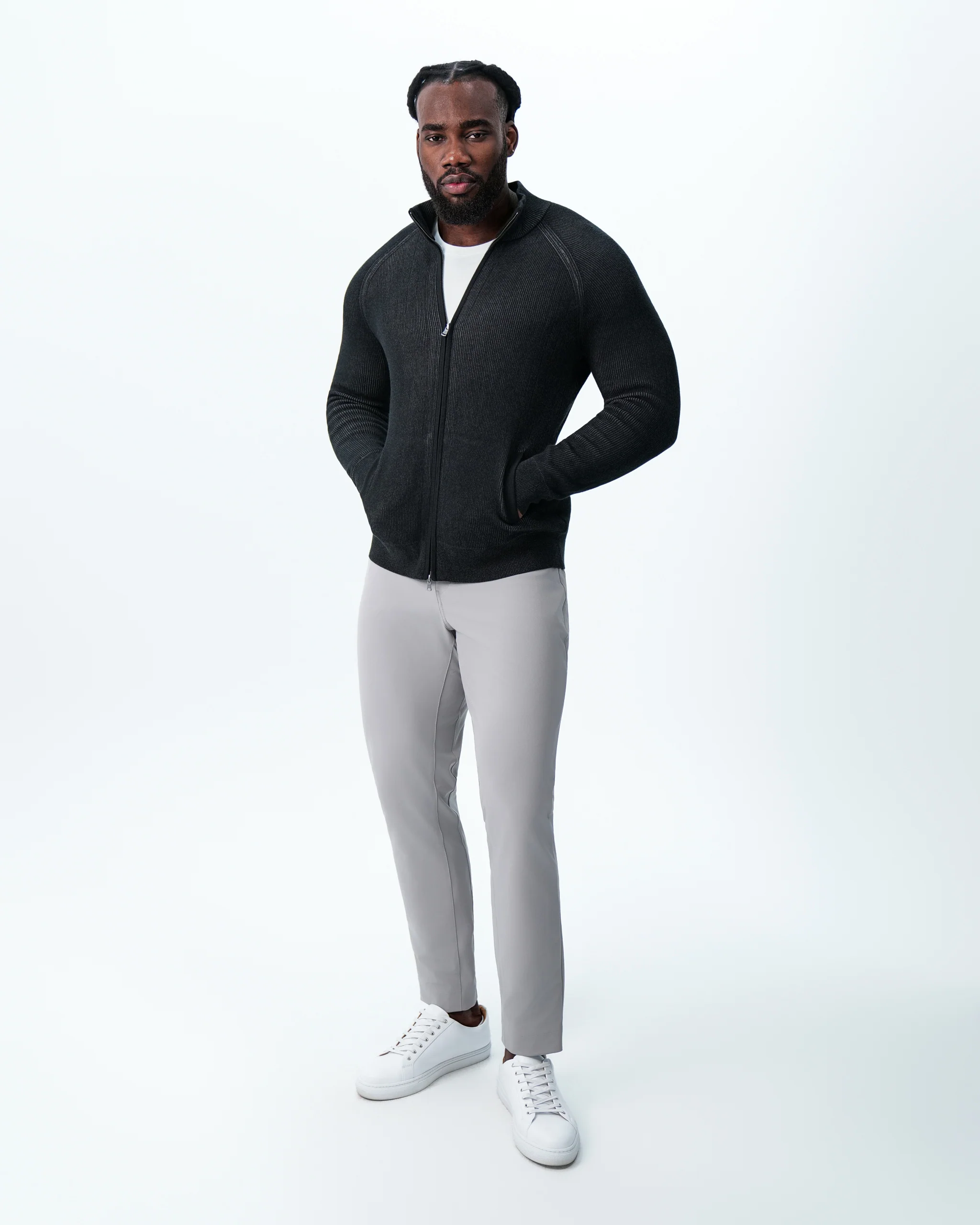 Mid-Weight Sweater Bomber - Black - Image 3
