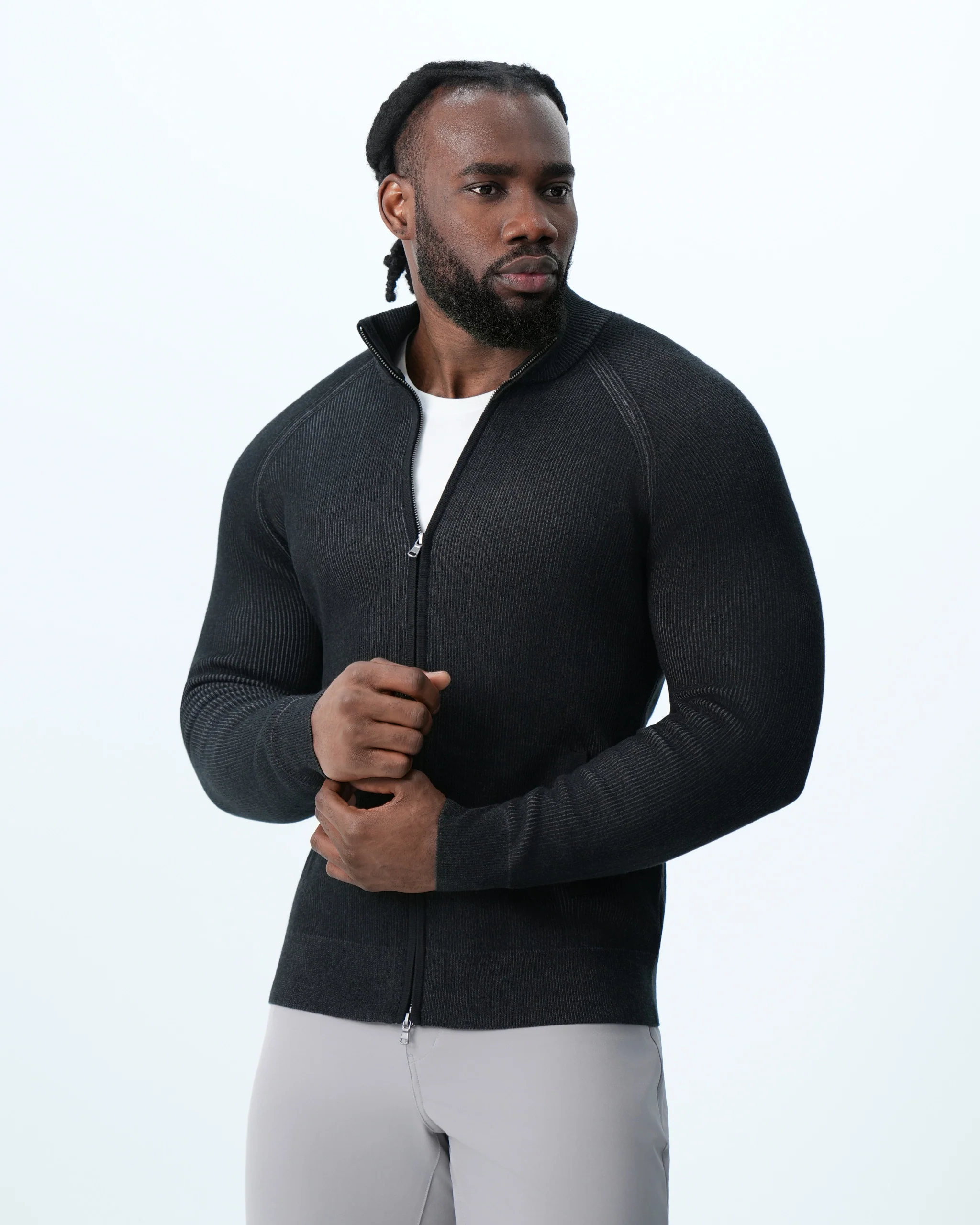 Mid-Weight Sweater Bomber - Black - Image 4
