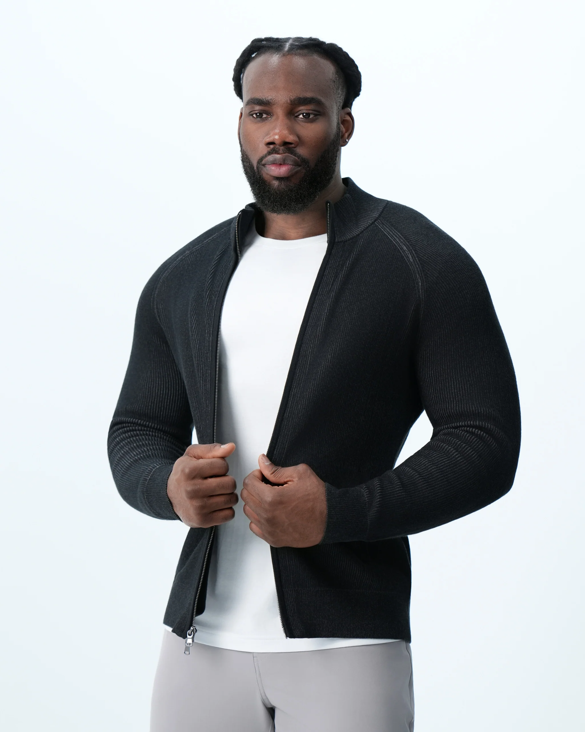 Mid-Weight Sweater Bomber - Black - Image 6