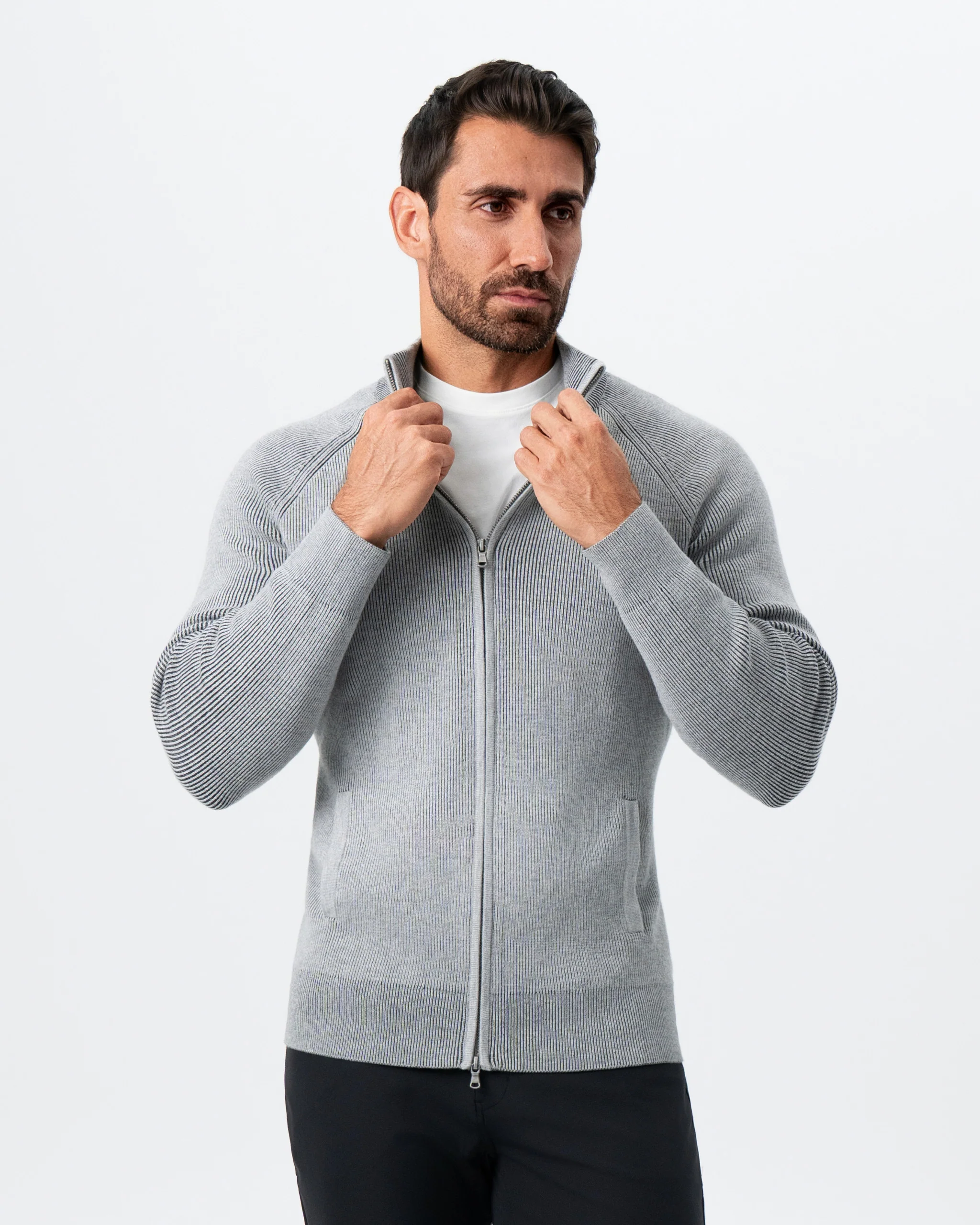 Mid-Weight Sweater Bomber - Grey