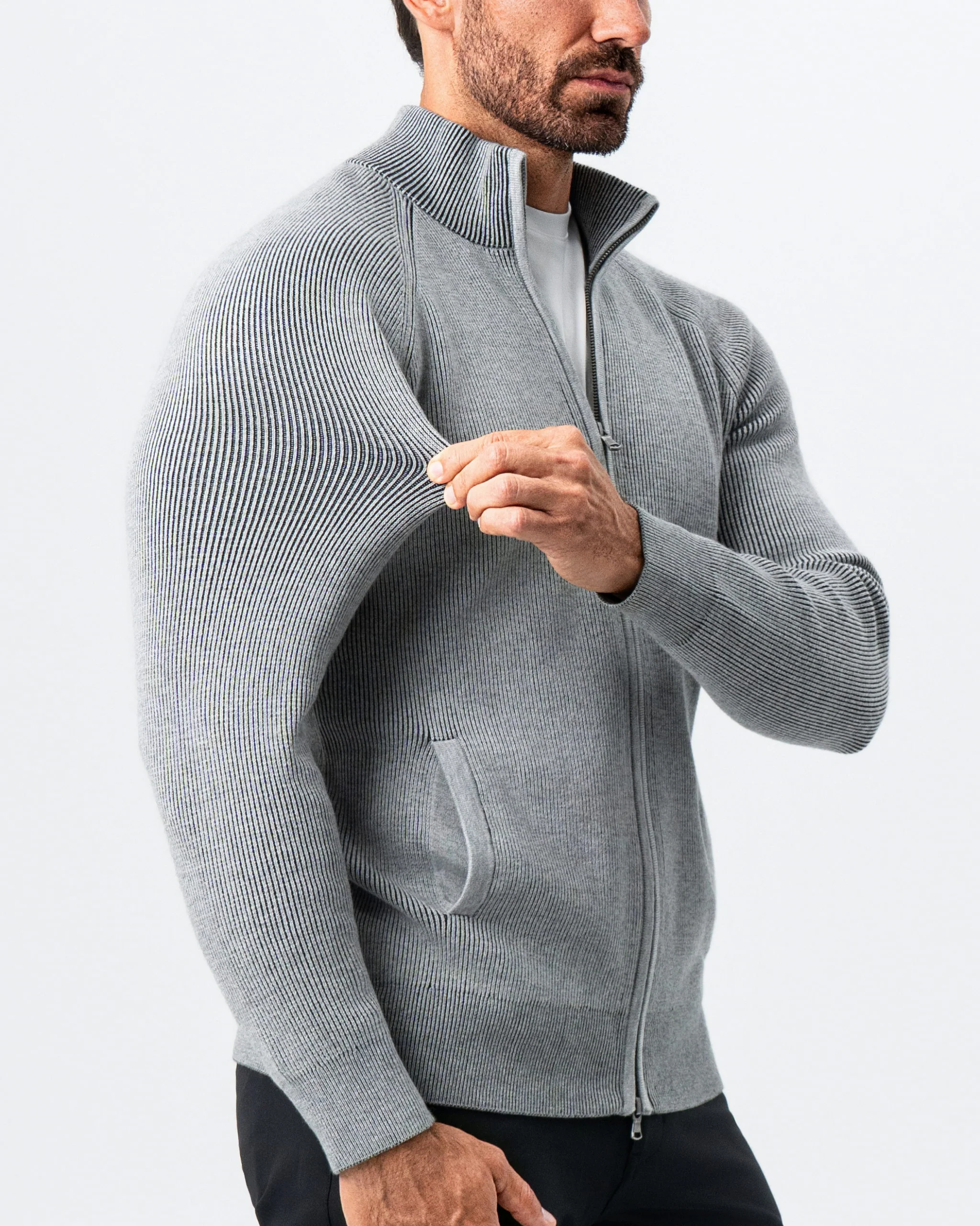 Mid-Weight Sweater Bomber - Grey - Image 2