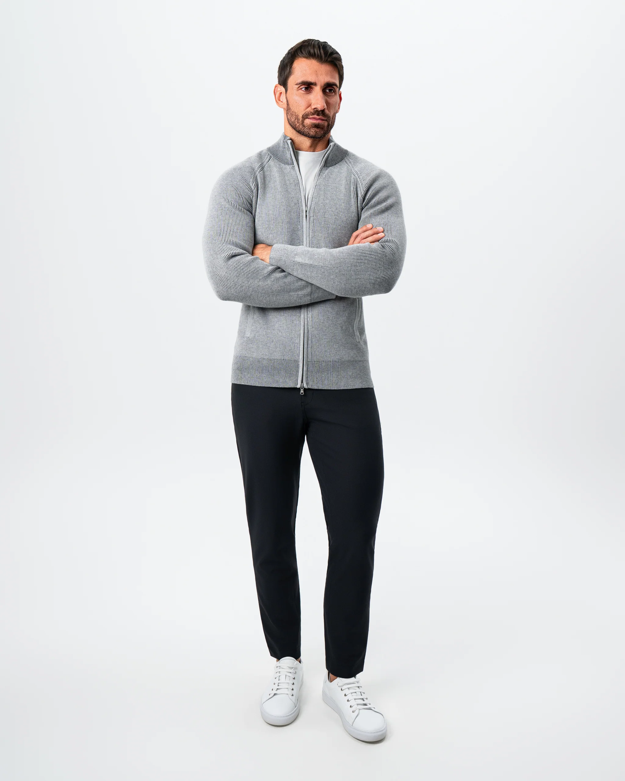 Mid-Weight Sweater Bomber - Grey - Image 3