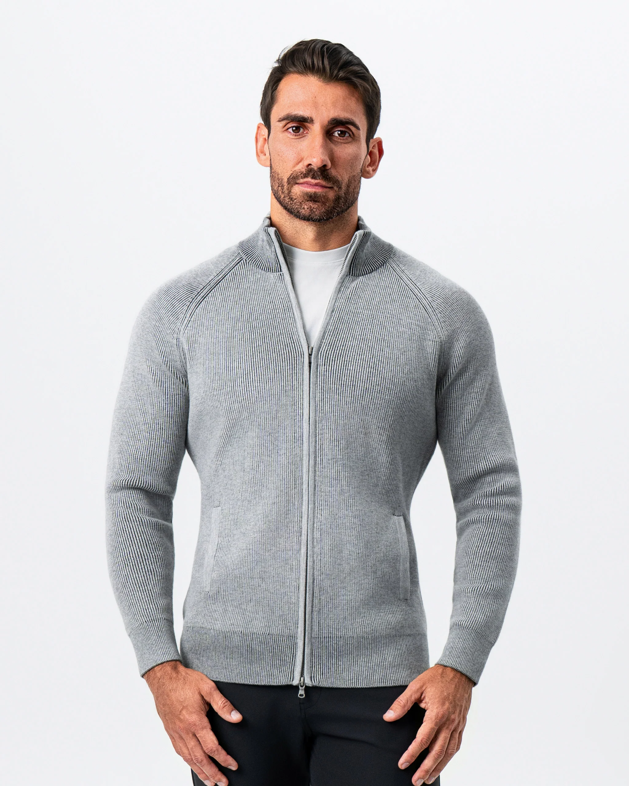 Mid-Weight Sweater Bomber - Grey - Image 4