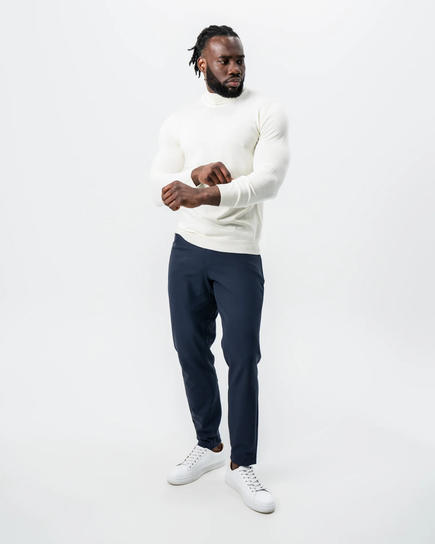 Mid-Weight Wool Turtleneck - Cream - Image 3