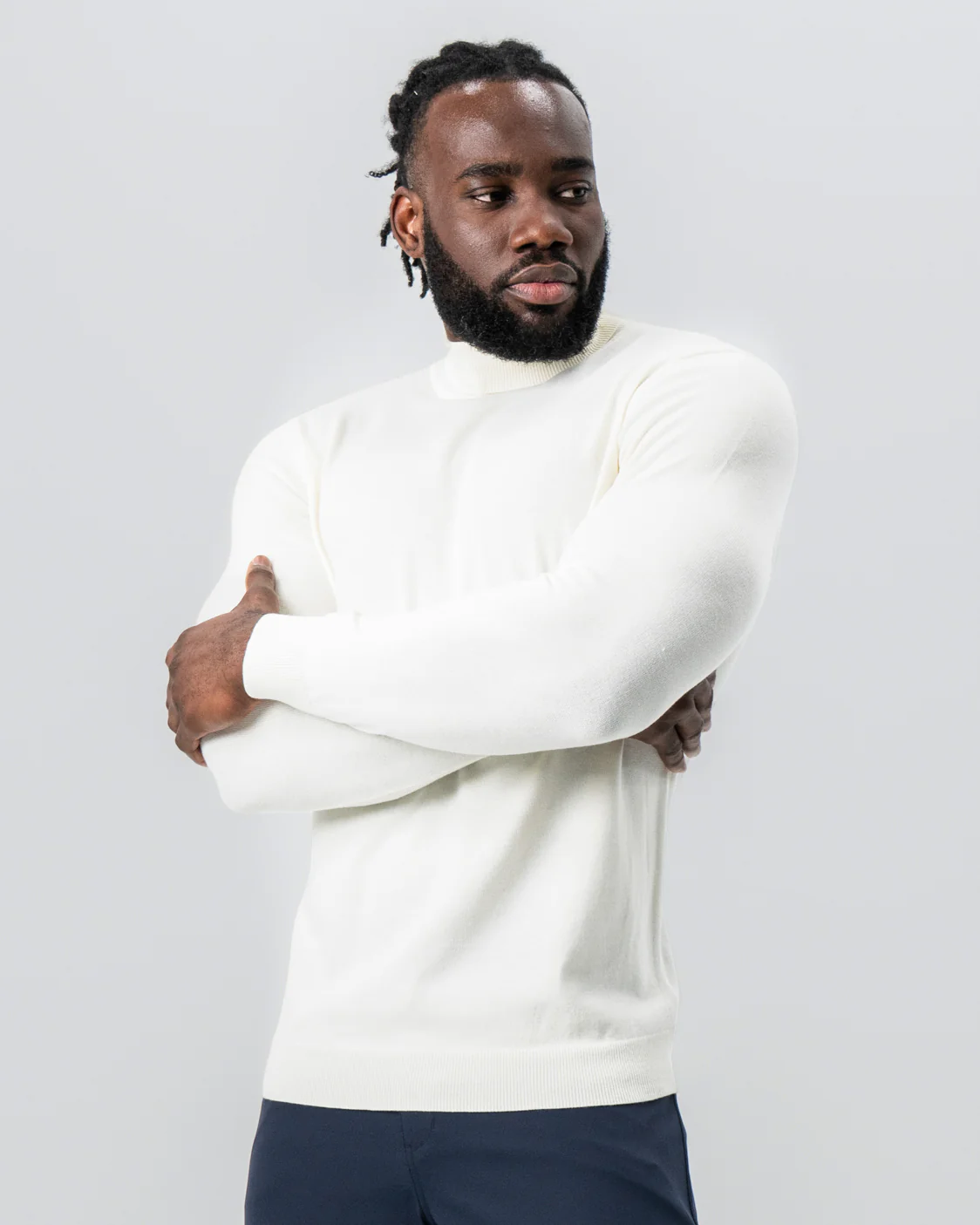Mid-Weight Wool Turtleneck - Cream - Image 5
