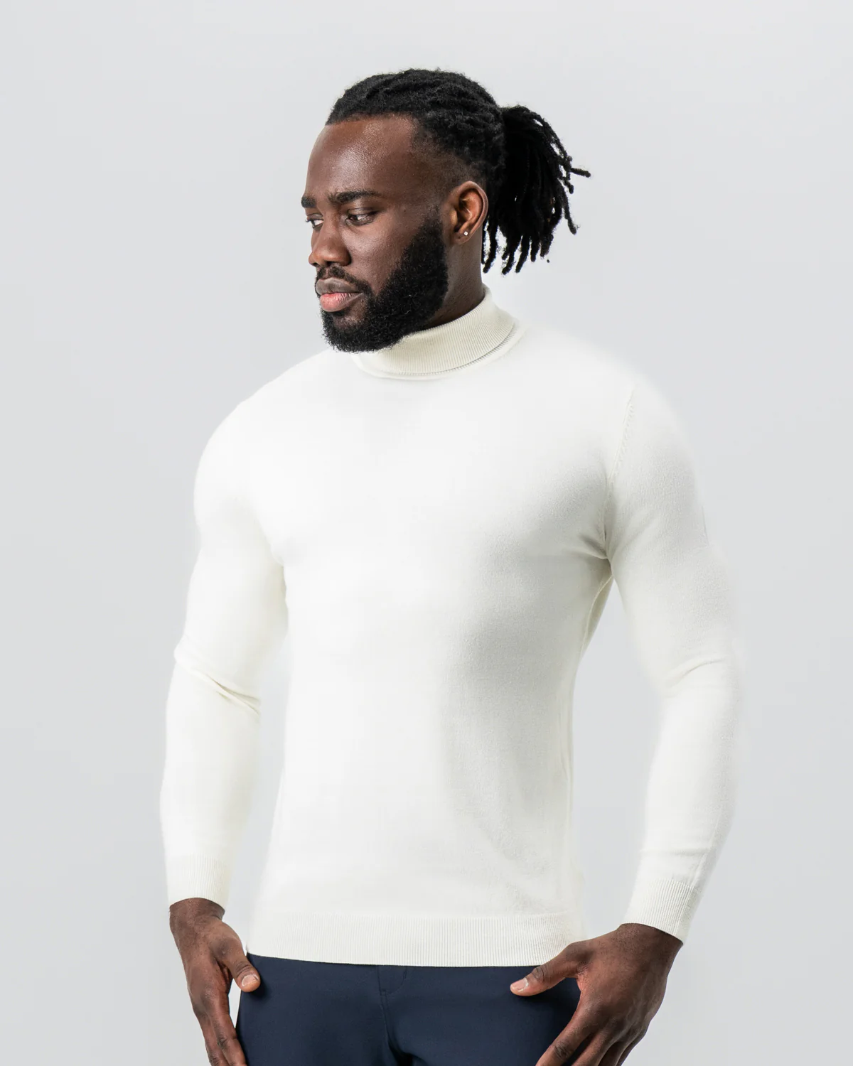 Mid-Weight Wool Turtleneck - Cream - Image 6