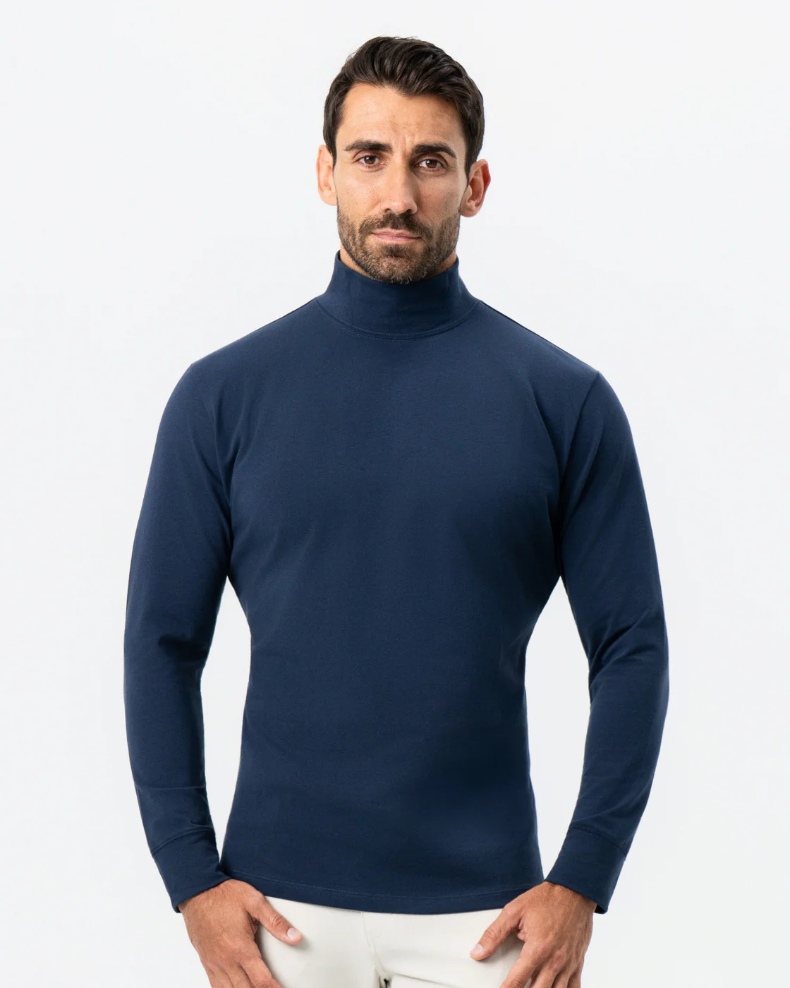 Mock Turtleneck - Navy - Image 3