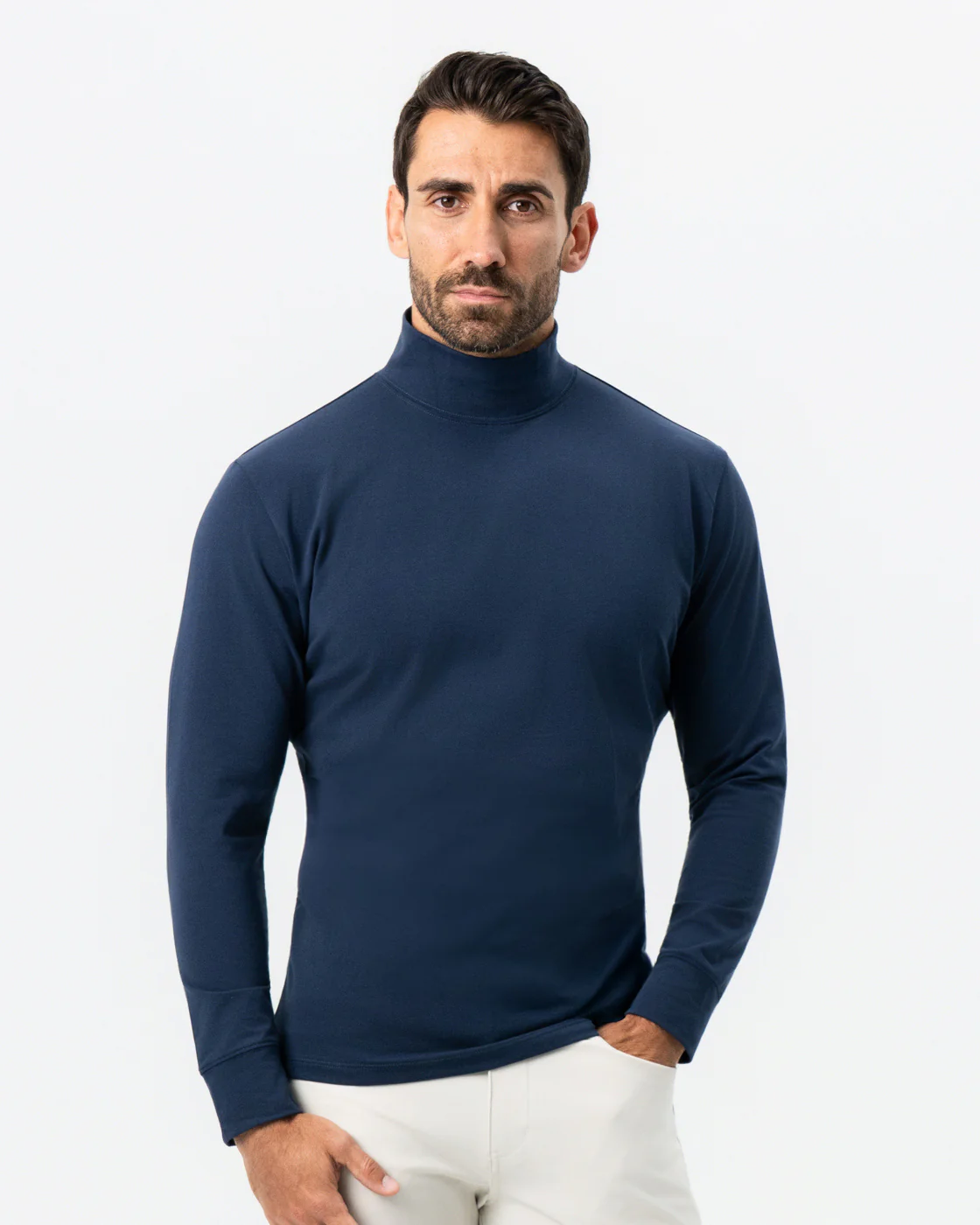 Mock Turtleneck - Navy - Image 6