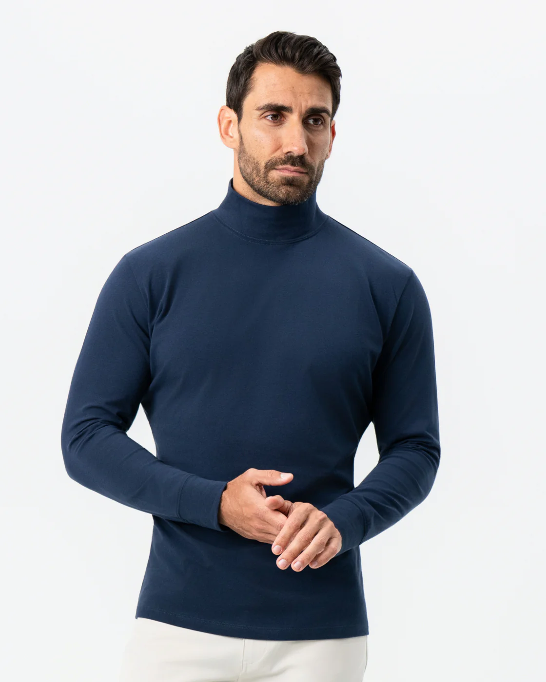 Mock Turtleneck - Navy - Image 8