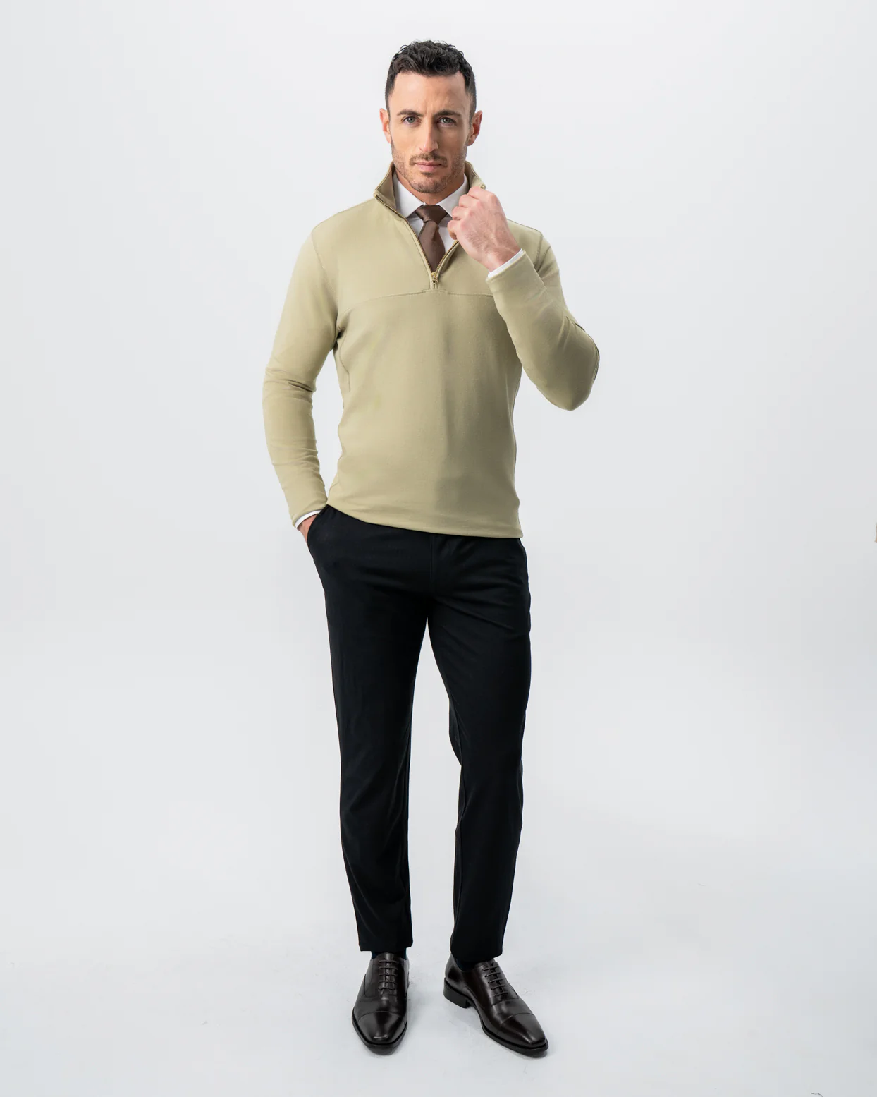 Quarter Zip - Light Olive - Image 2