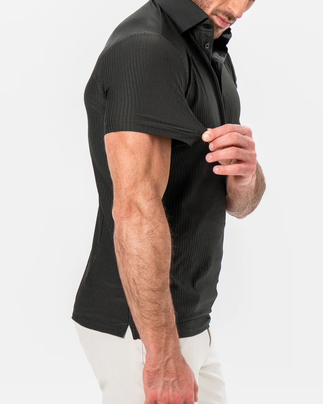 Seersucker Polo - Army Green - Image 2