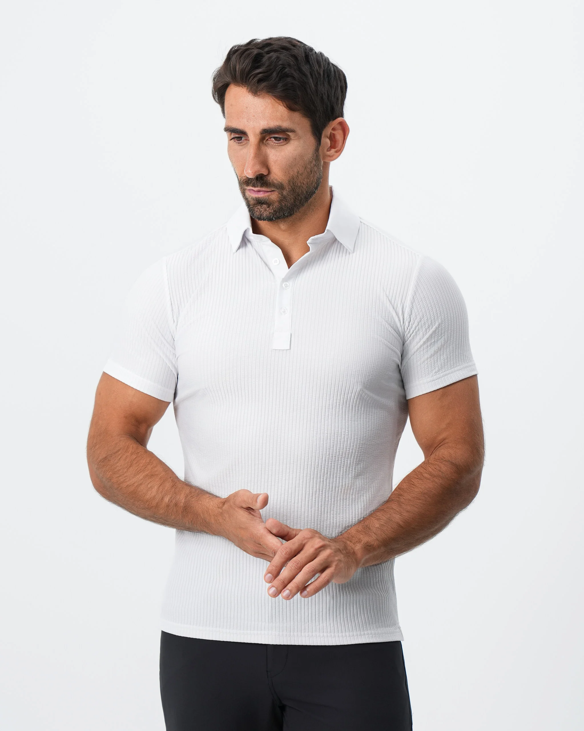 Seersucker Polo - White