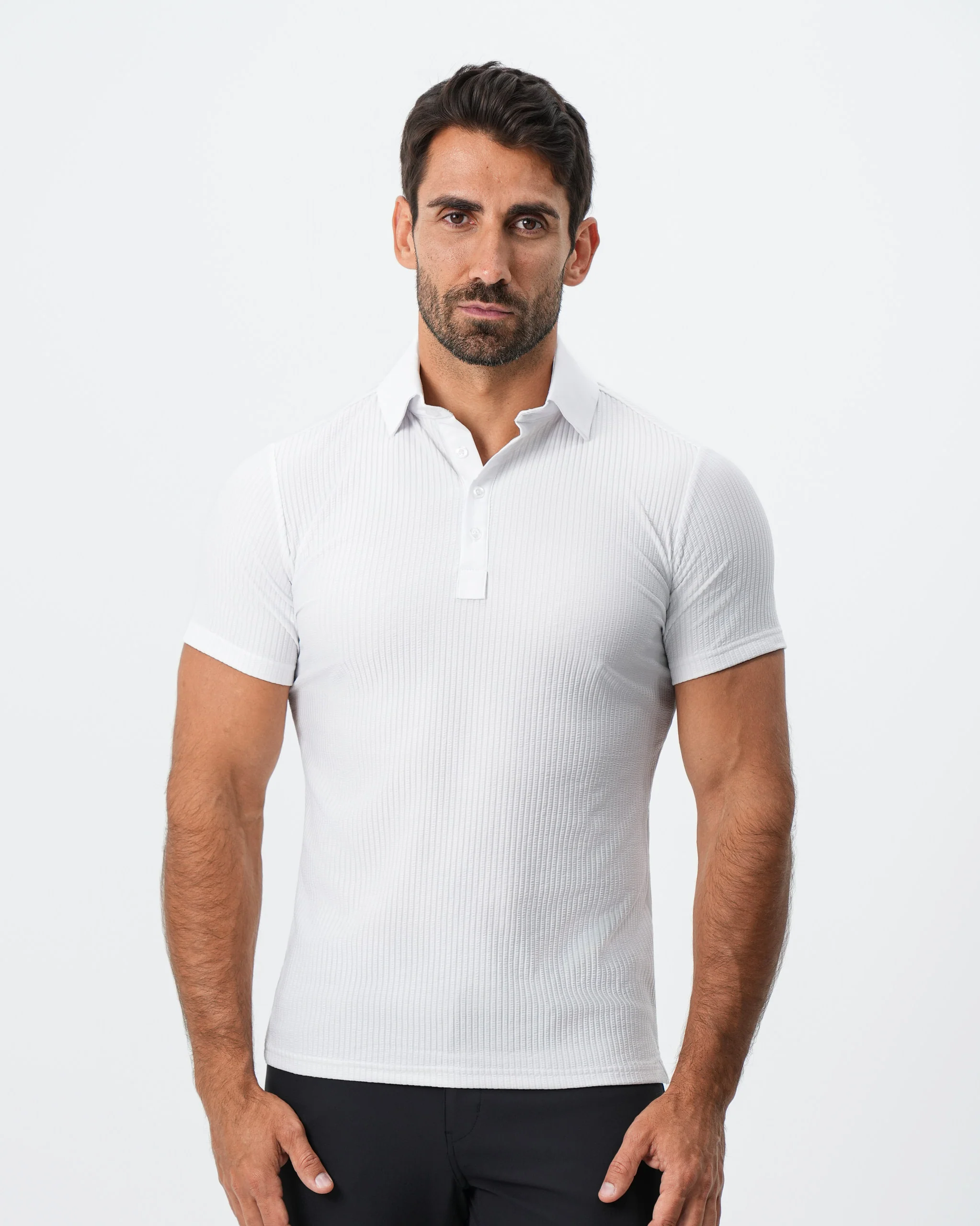 Seersucker Polo - White - Image 2