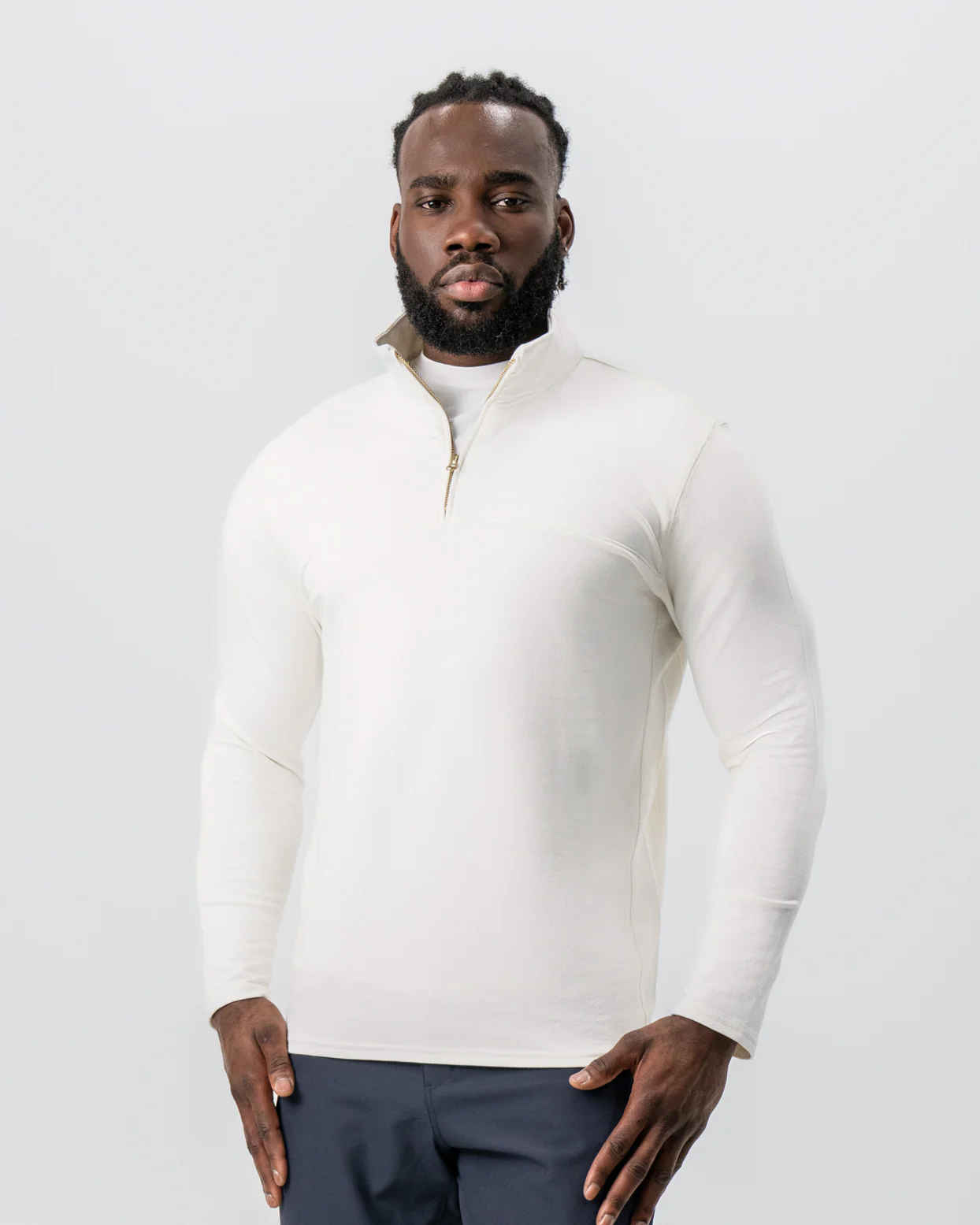 Quarter Zip - Solid Cream - Image 3