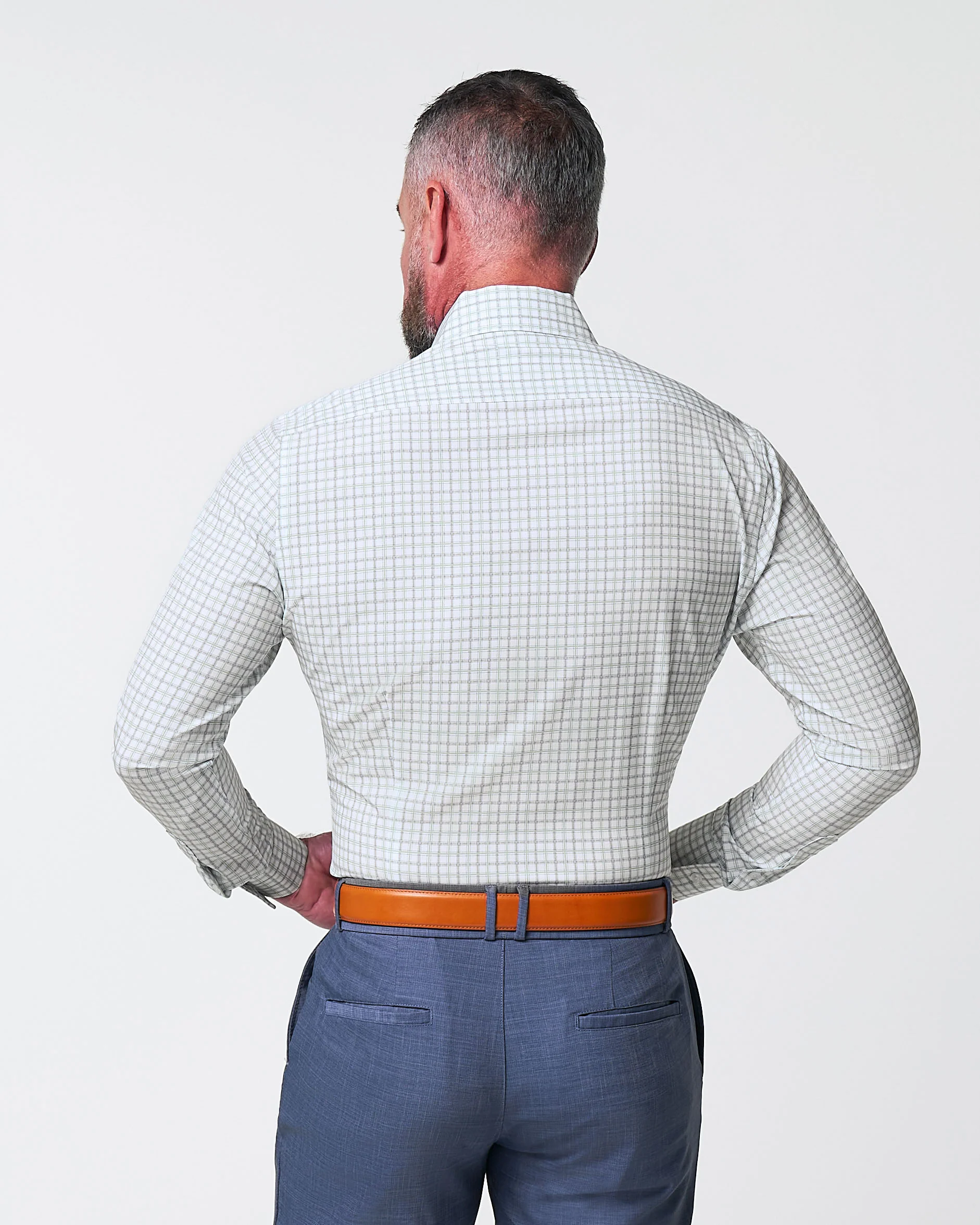 "The Amber" Grey & Light Green Mid Check - Image 4