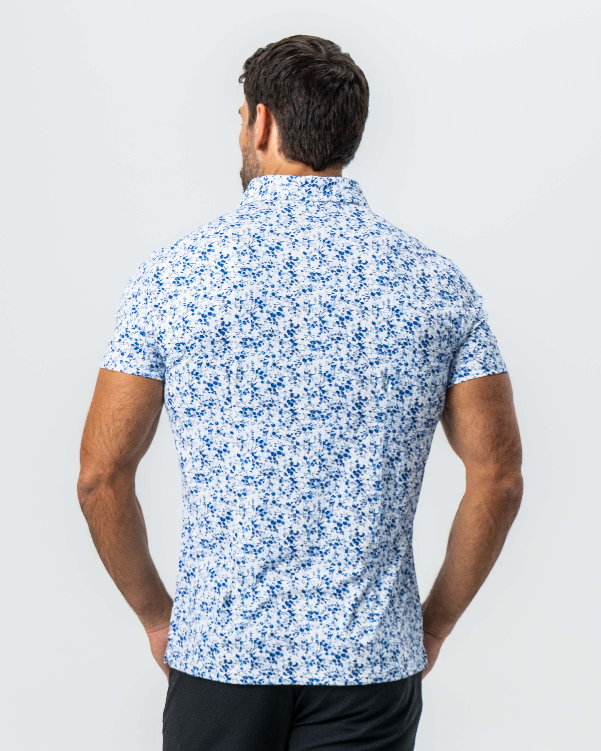 "The Arctic" White, Navy & Blue Floral - Image 3