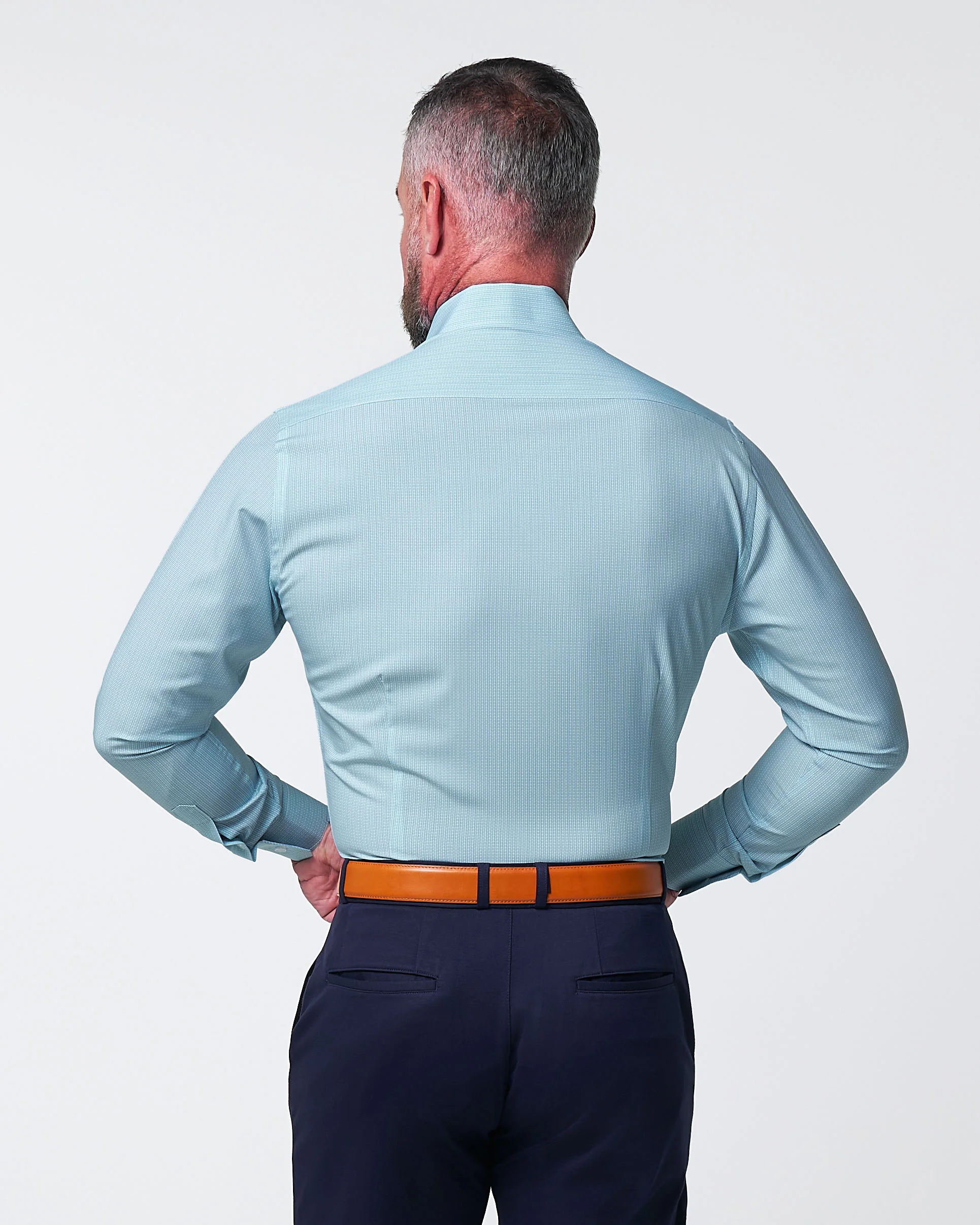"The Atlas" Mint, Blue & White Mini Check - Image 6