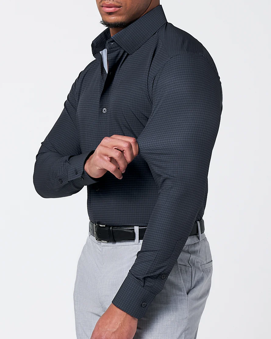 "The Avenue" Charcoal Grey & Light Grey Windowpane - Image 2