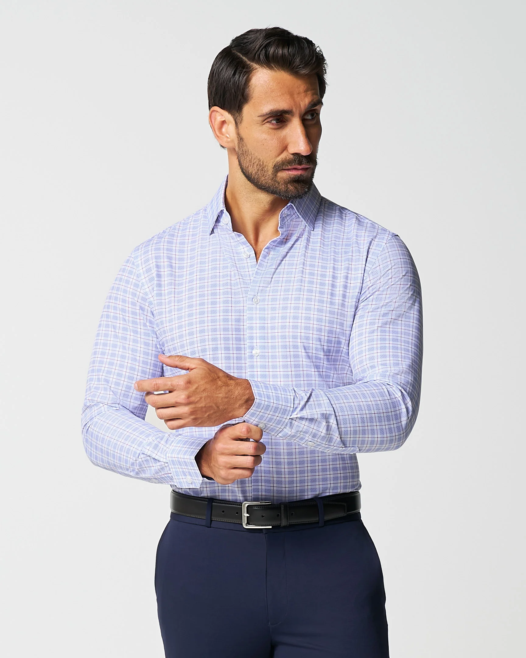 "The Baron" Purple and Blue Plaid