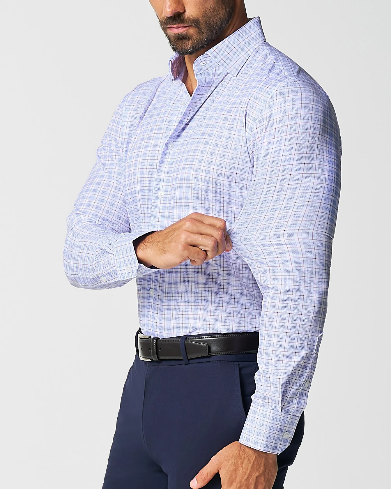 "The Baron" Purple and Blue Plaid - Image 2