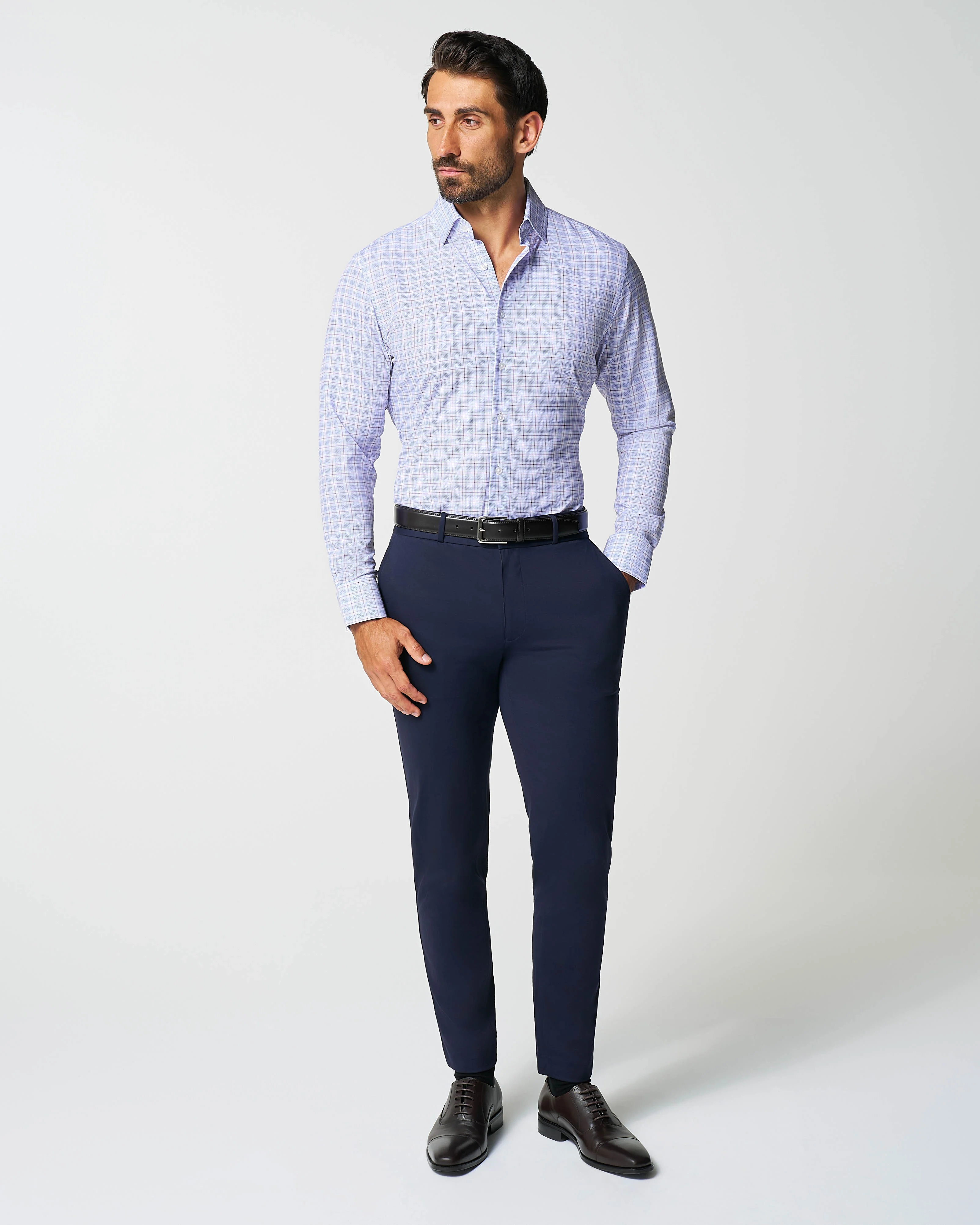 "The Baron" Purple and Blue Plaid - Classic Fit - Image 4