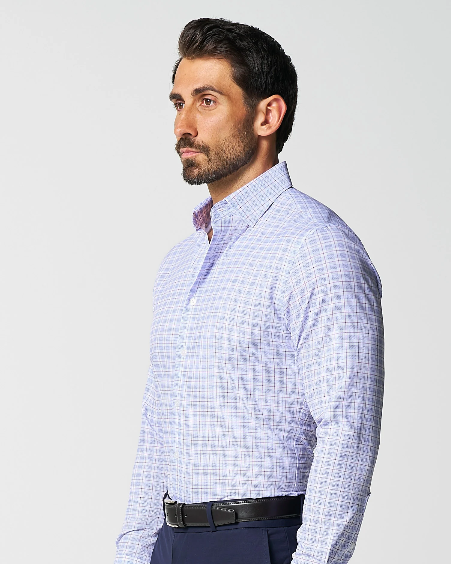 "The Baron" Purple and Blue Plaid - Classic Fit - Image 5