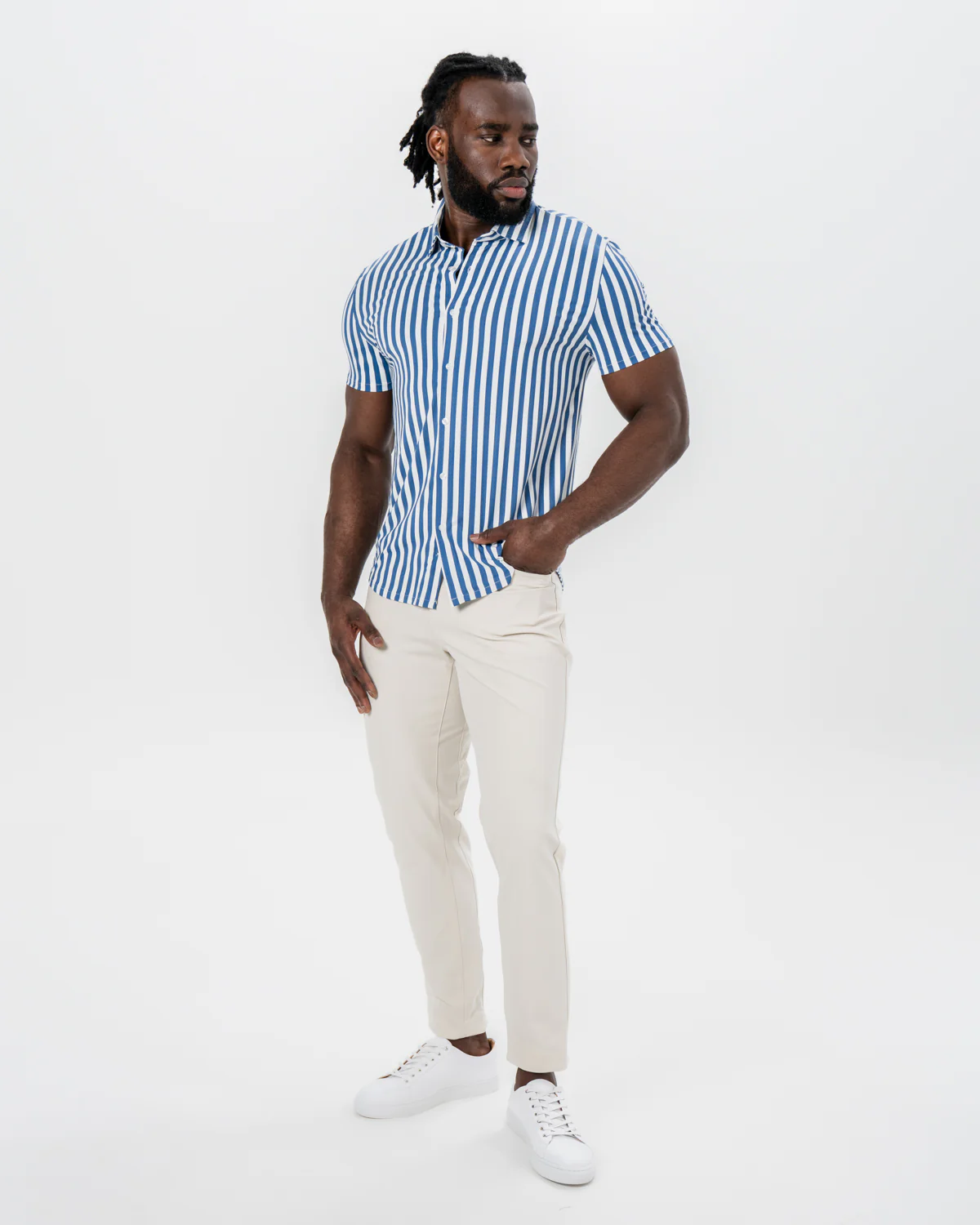 "The Bay" Navy & White Bengal Stripe - Image 3