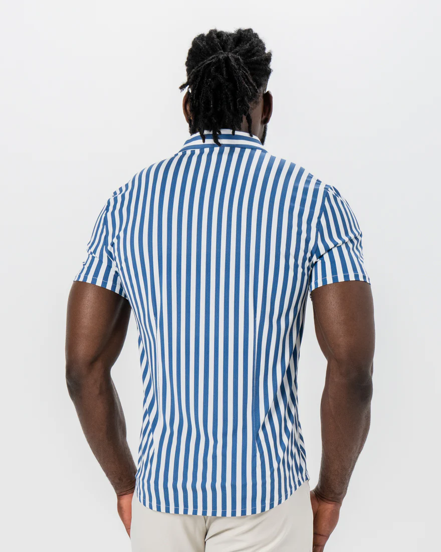 "The Bay" Navy & White Bengal Stripe - Image 4