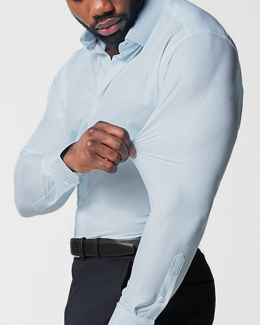 "The Belmont" Light Blue Pinstripe - Classic Fit - Image 2