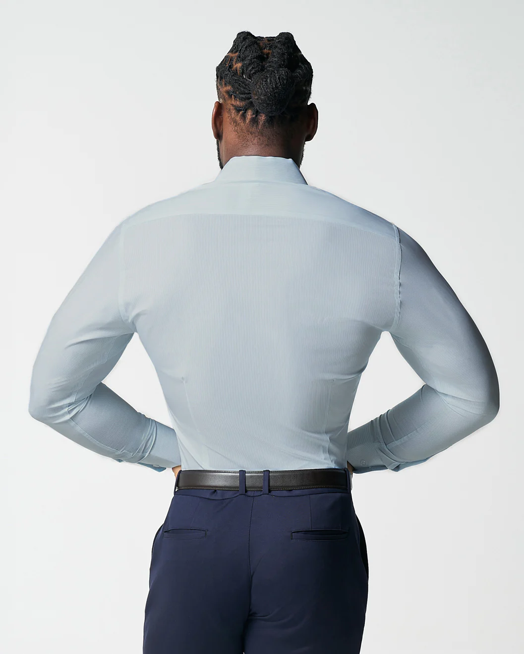 "The Belmont" Light Blue Pinstripe - Classic Fit - Image 4