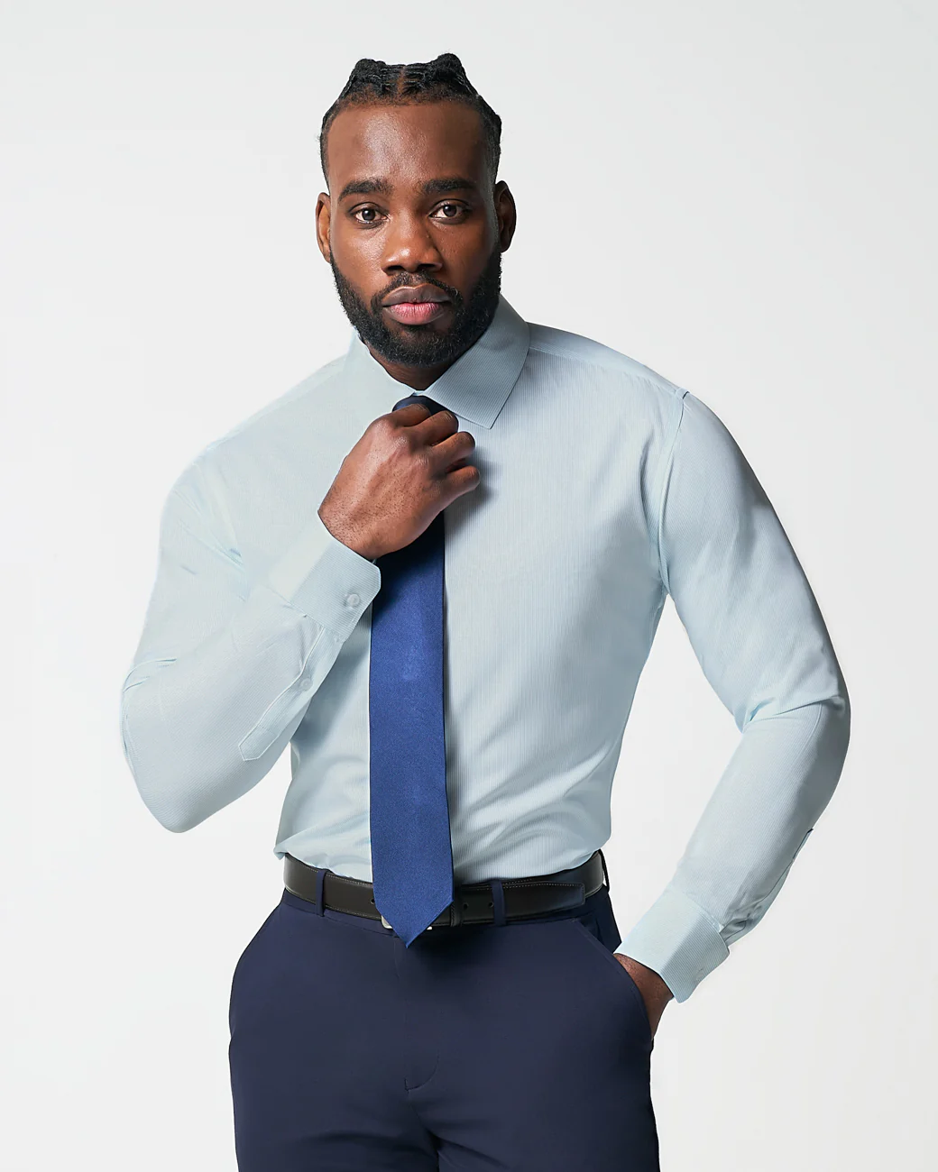"The Belmont" Light Blue Pinstripe - Classic Fit - Image 6