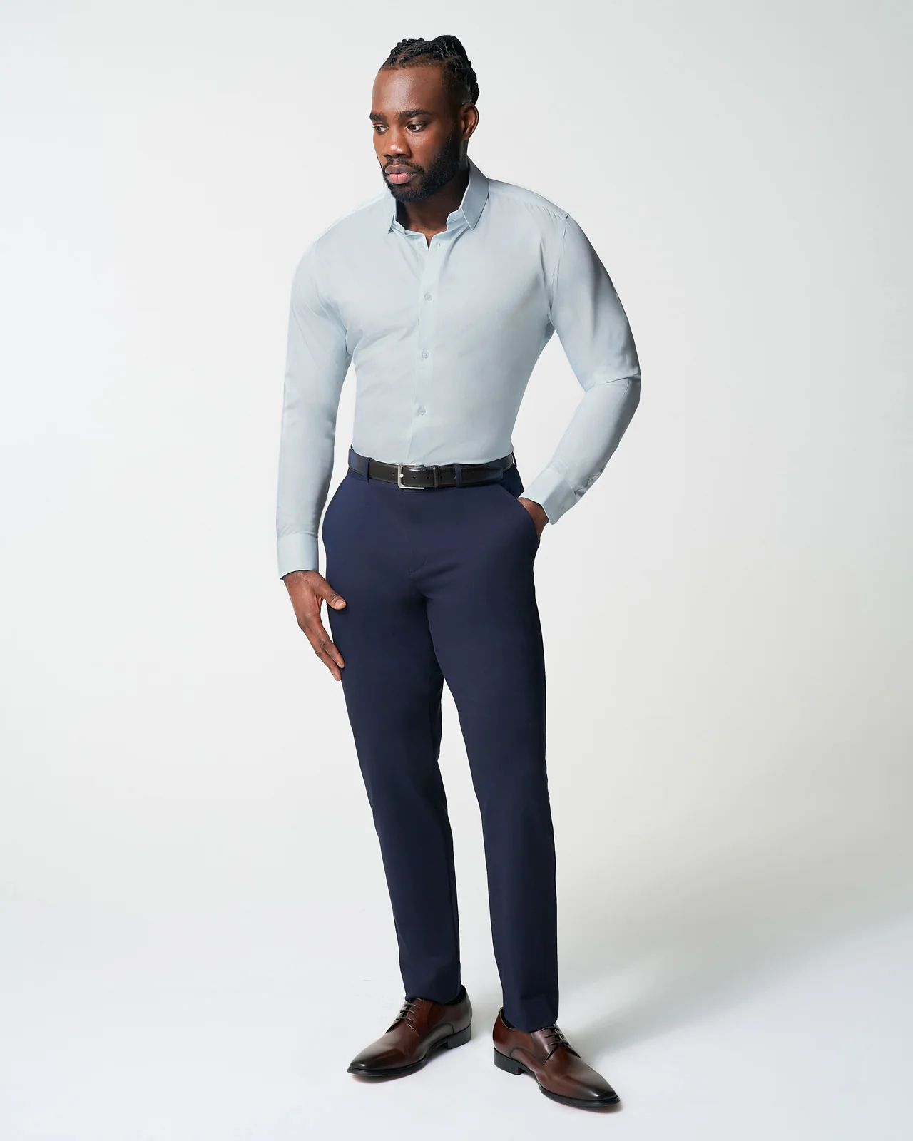 "The Belmont" Light Blue Pinstripe - Classic Fit - Image 7