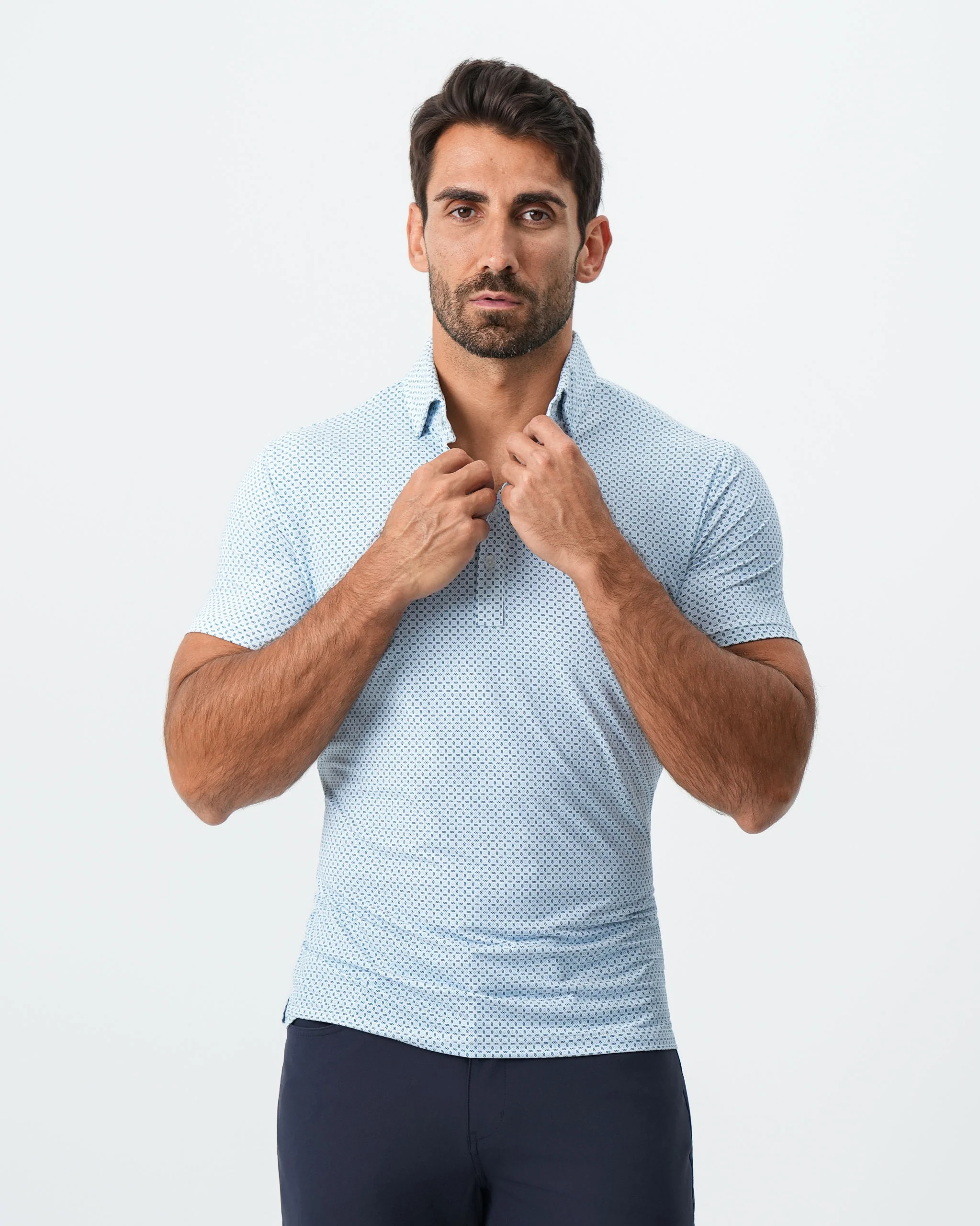 "The Bolt" Light Blue & Navy Cross Diamond - Image 3