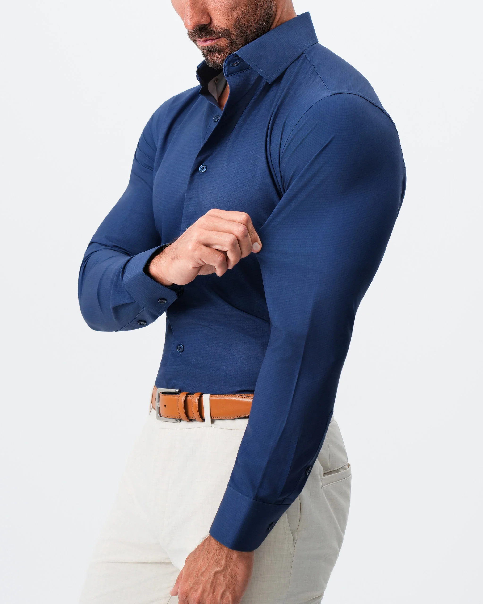 "The Bowman" Navy with Navy Grid - Image 2