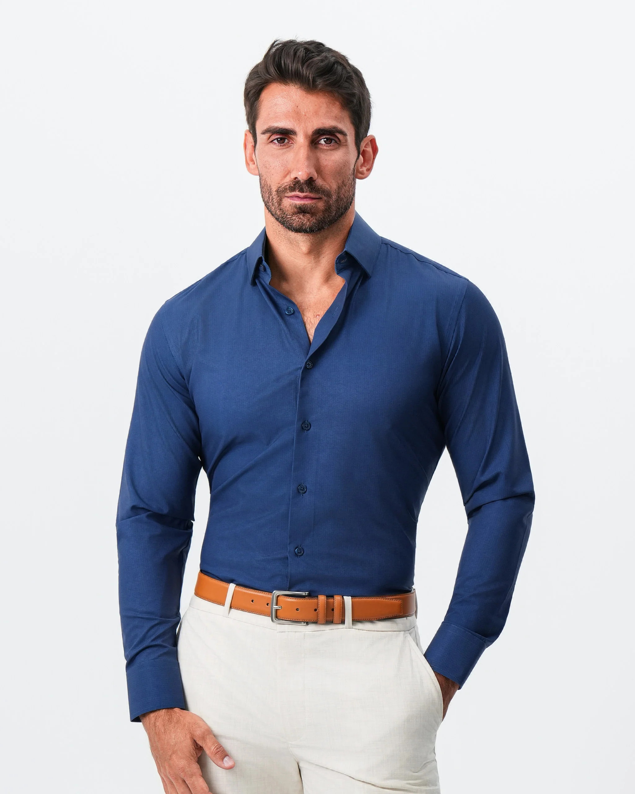 "The Bowman" Navy with Navy Grid - Image 4