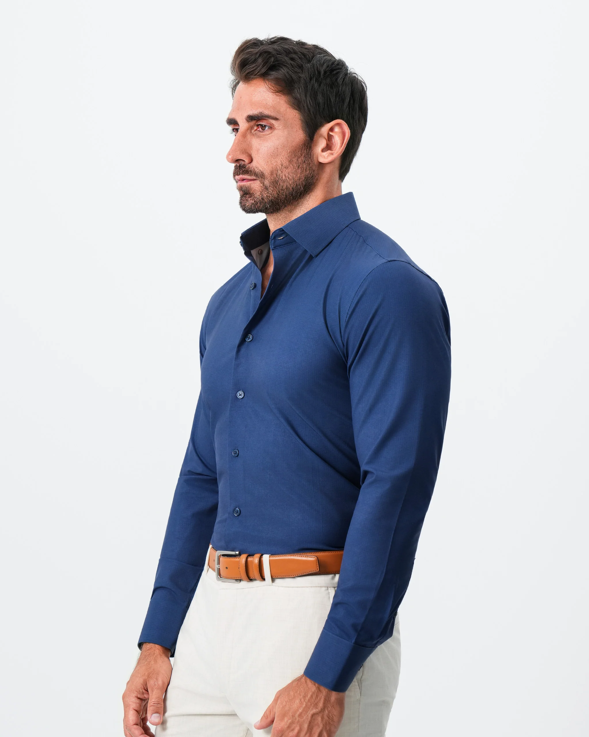"The Bowman" Navy with Navy Grid - Image 5