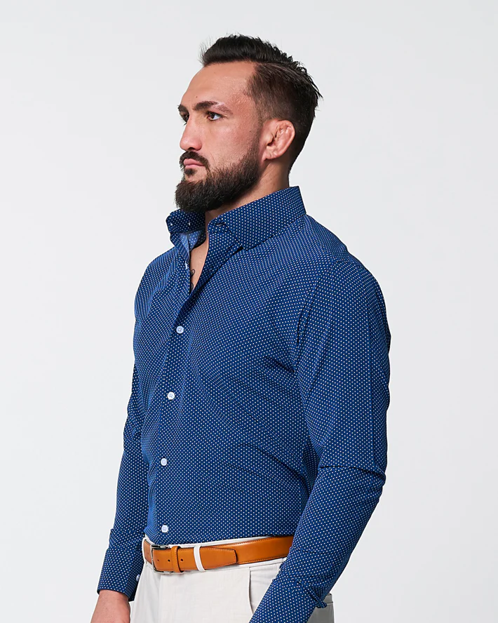 "The Boylston" Navy with White Polka Dots - Image 5