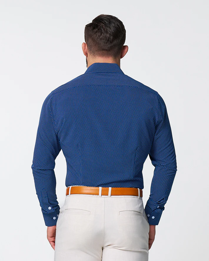 "The Boylston" Navy with White Polka Dots - Classic Fit - Image 4