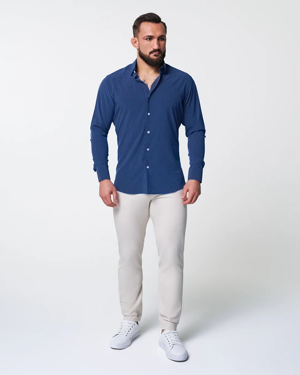 "The Boylston" Navy with White Polka Dots - Classic Fit - Image 5